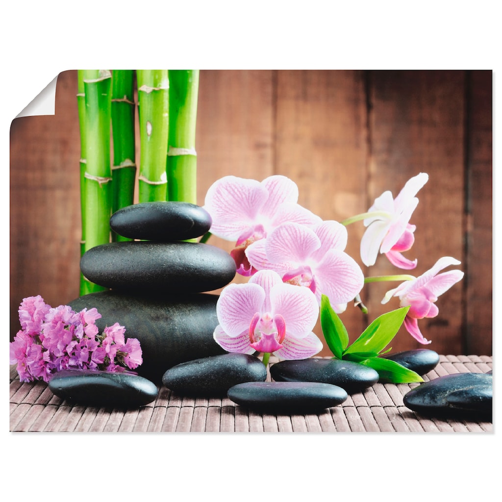 Artland Wandbild »Spa Konzept Zen Steinen Orchideen«, Zen, (1 St.)