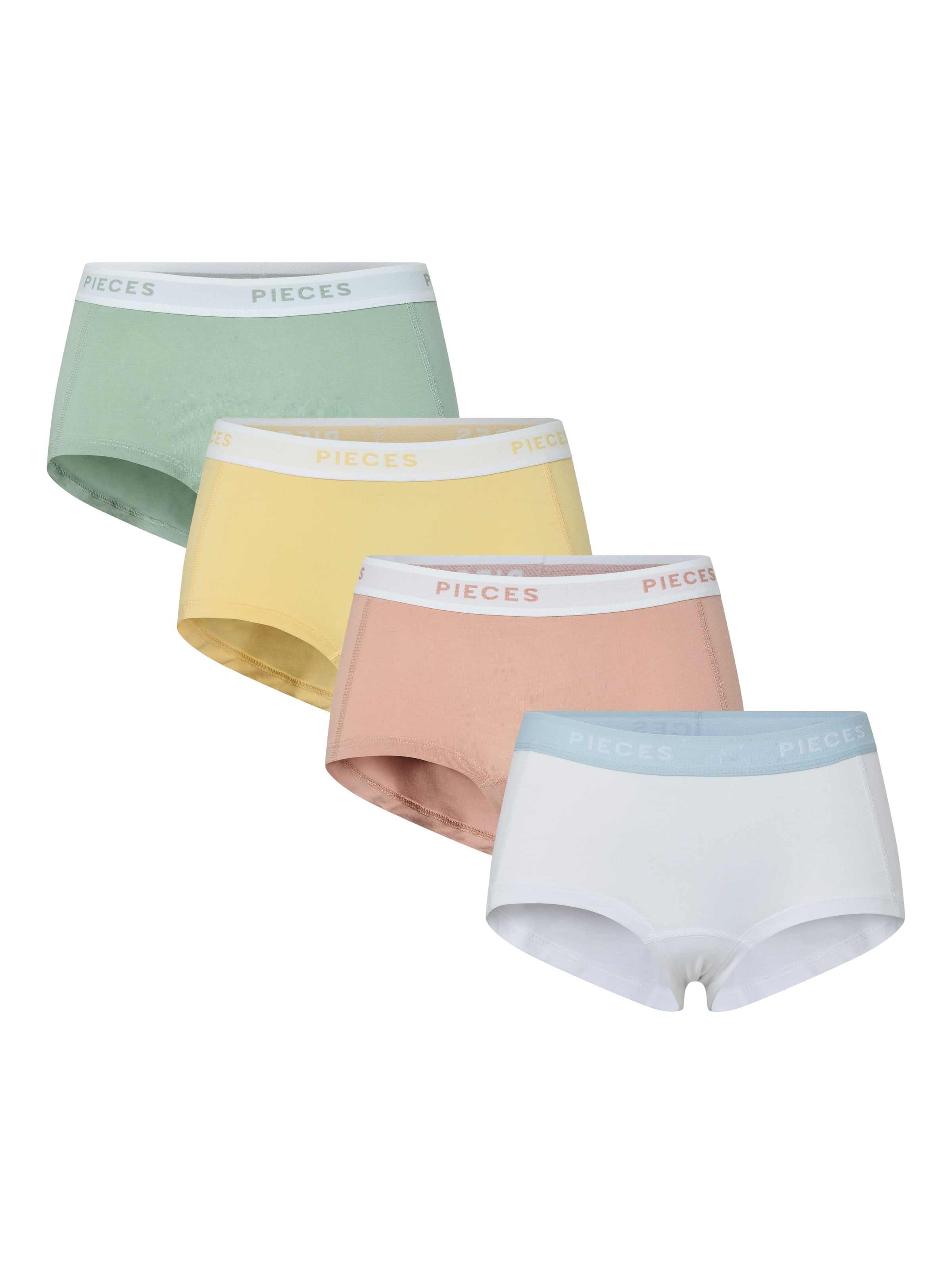 pieces Hipster »PCLOGO LADY 4 PACK SOLID NOOS BC« Packung, 4er-Pack, 4 Stk. Baumwollmischung