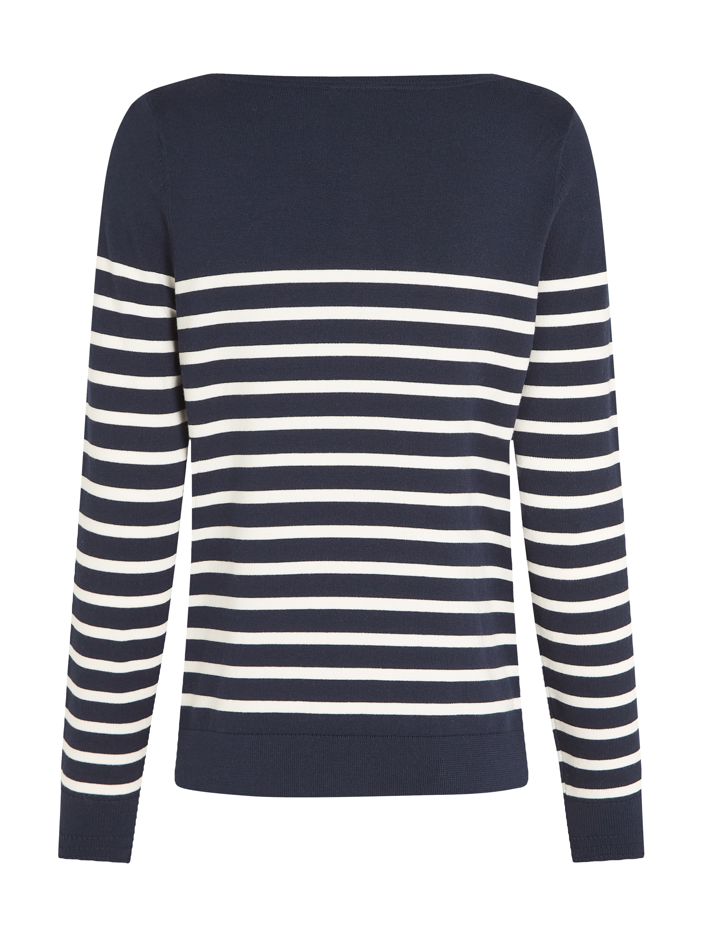 Tommy Hilfiger Strickpullover »CO JERSEY STITCH BOAT-NK SWEATER«, mit Tommy Hilfiger Logo-Flag am Ärmel