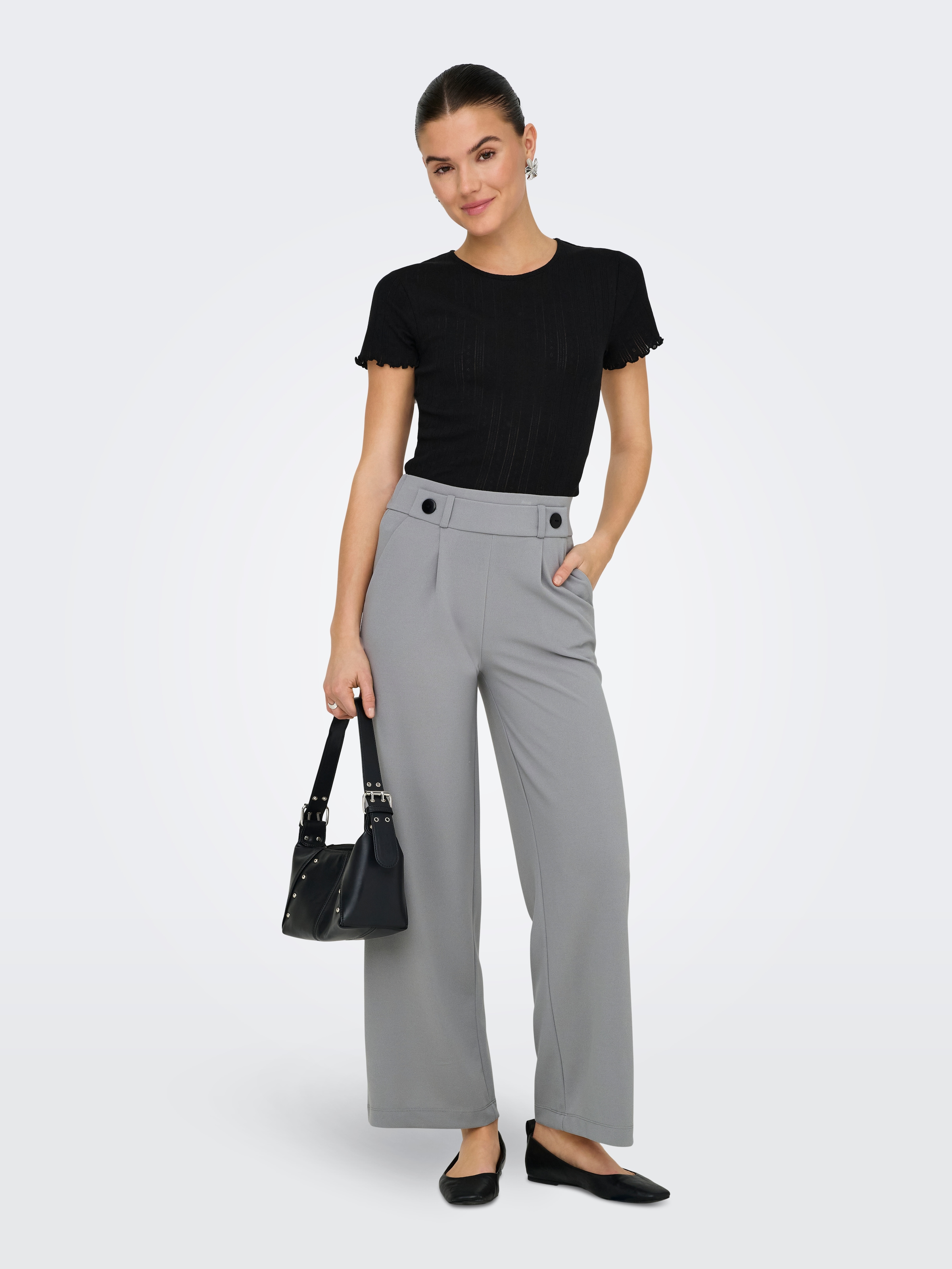 JDY Jerseyhose »JDYGEGGO NEW LONG PANT JRS NOOS«, mit dekorativem Riegel vorne am Bund