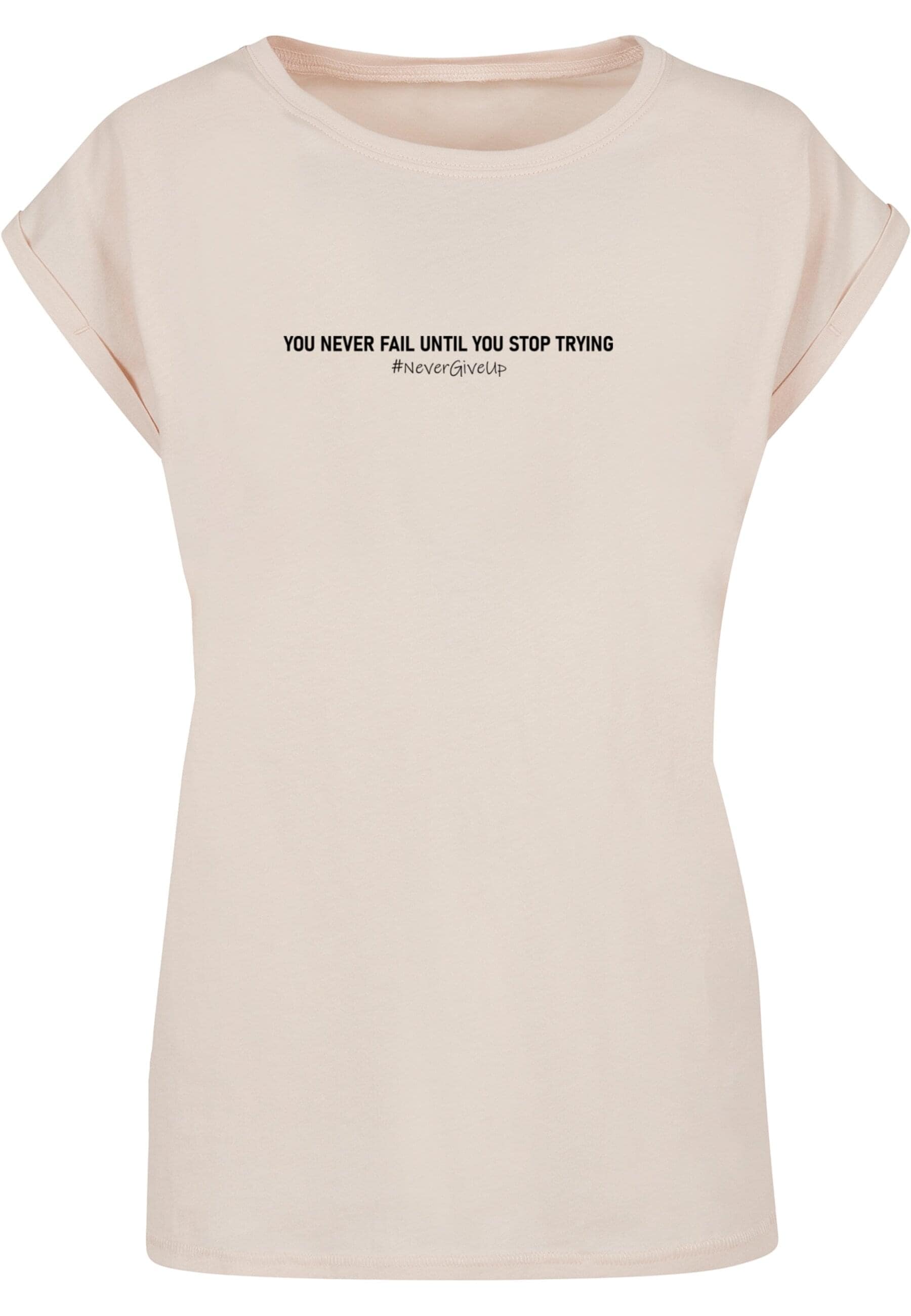 Merchcode T-Shirt "Merchcode Damen Ladies Never Give Up Extended Shoulder T günstig online kaufen