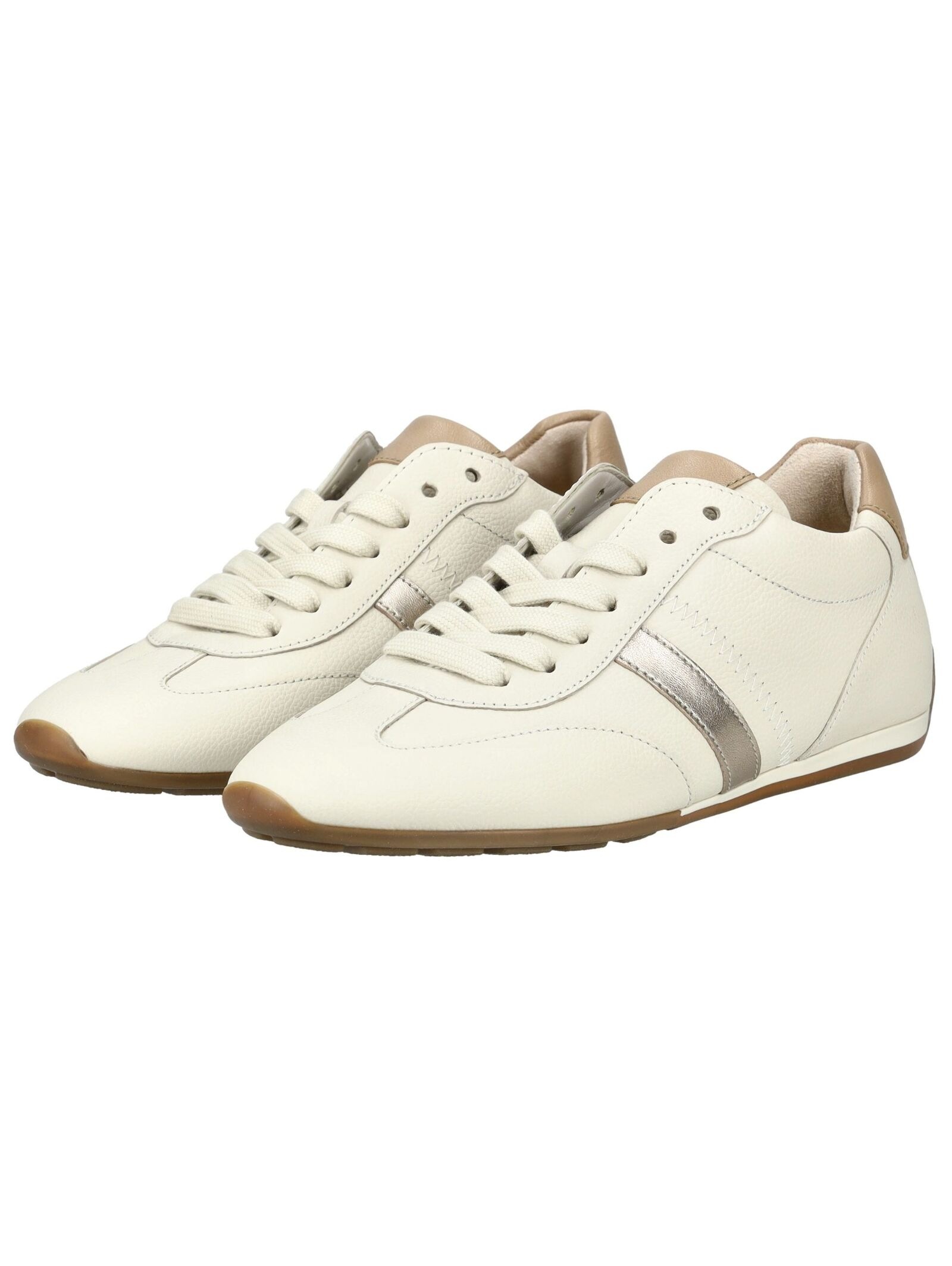 Sneaker GABOR "Gabor Sneaker Leder", Damen, Gr. 41, puder, Leder, Schuhe Sneaker 9