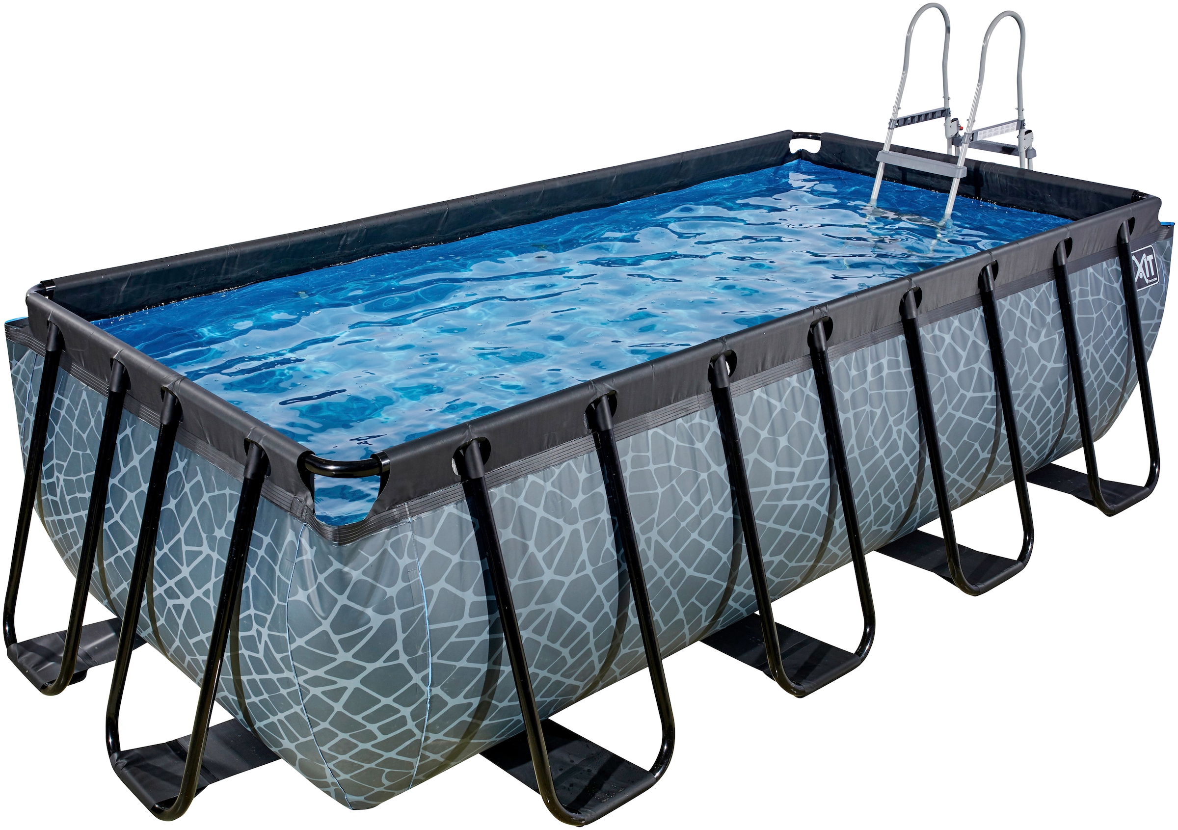 EXIT Framepool, (Set, 3 tlg.), BxLxH: 200x400x100 cm, mit Filterpumpe und Sicherheitsleiter
