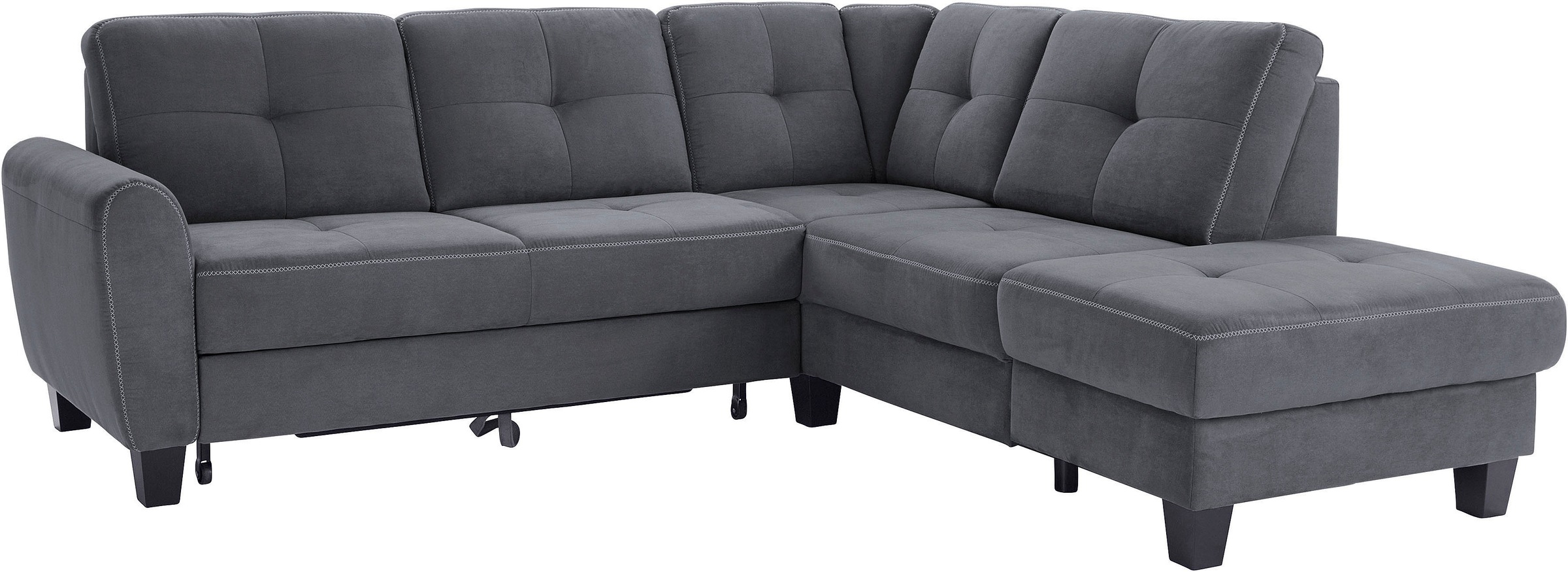 sit&more Ecksofa »Varese L-Form«, mit Federkern, wahlweise mit Bettfunktion und Stauraum