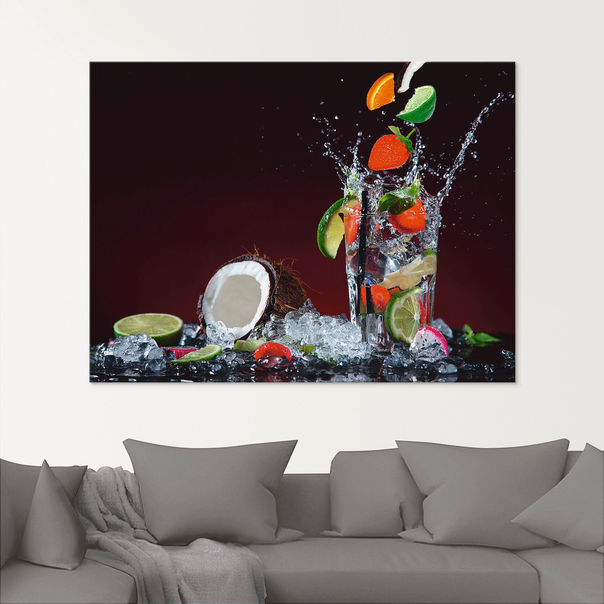 Thumbnail - Artland Glasbild "Frischer Fruchtcocktail II" Getränke 1 Stk. tlg. in verschiedenen Größen