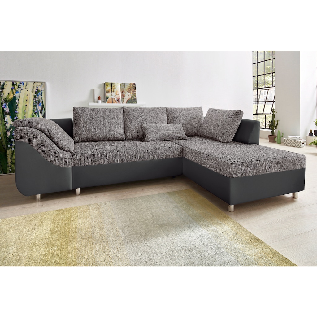 COLLECTION AB Ecksofa Sally L-Form, mit und ohne Bettfunktion, inklusive loser Rücken- und Zierkissen