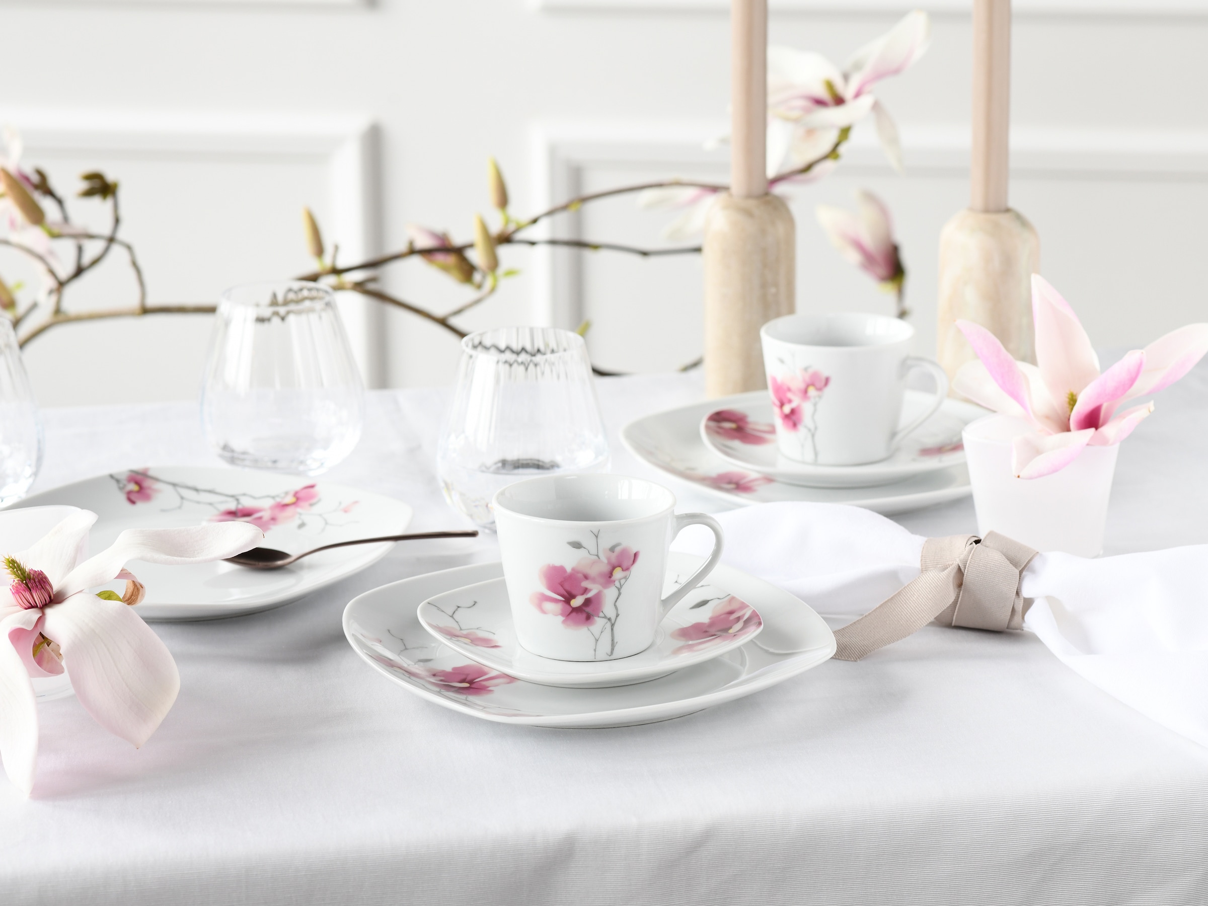 CreaTable Kaffeeservice »Amelie Aiko, Kaffee-Service 18-tlg«, (Set, 18 tlg.), Blumendekor