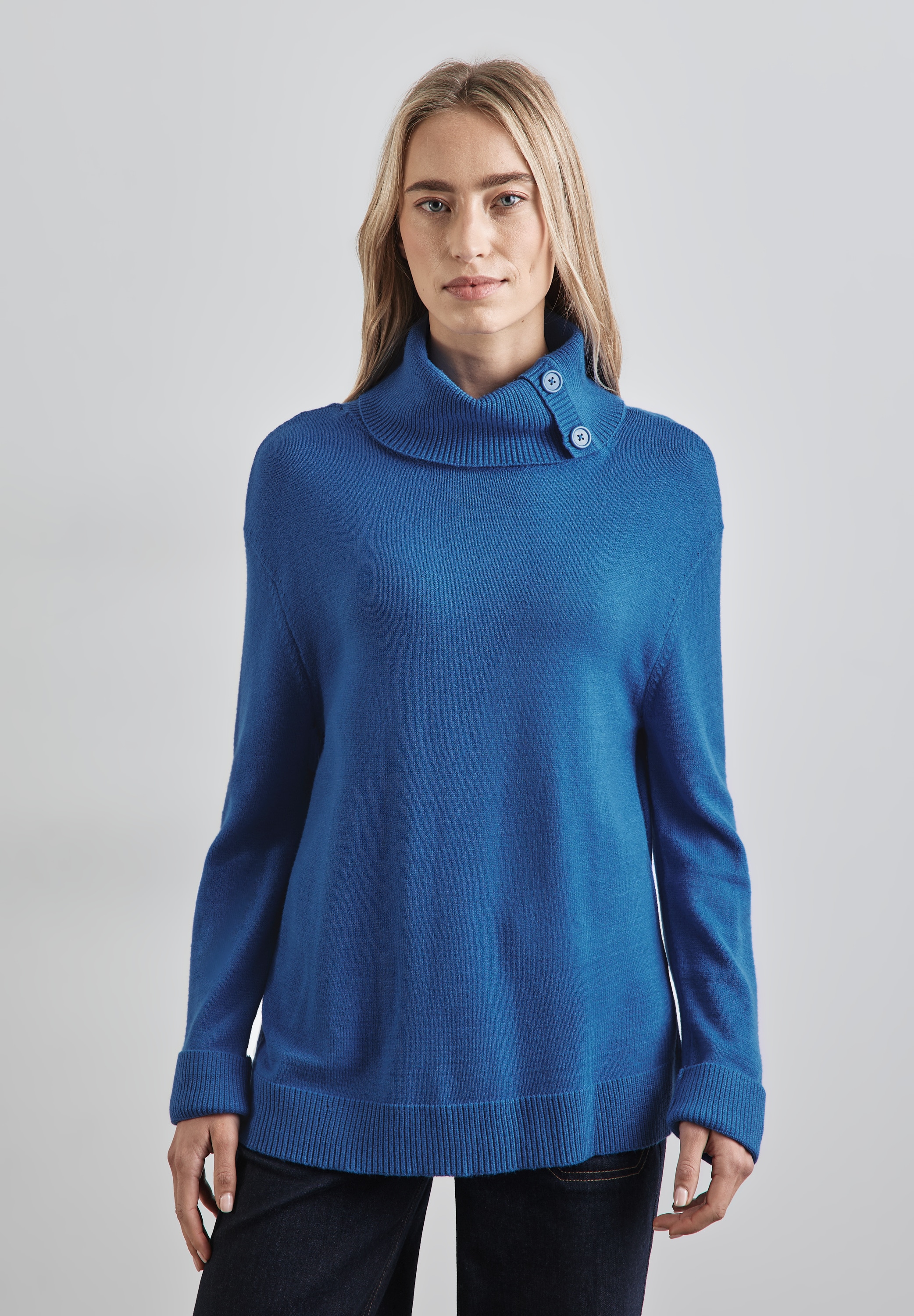 STREET ONE Rollkragenpullover, mit Knopf Details günstig online kaufen