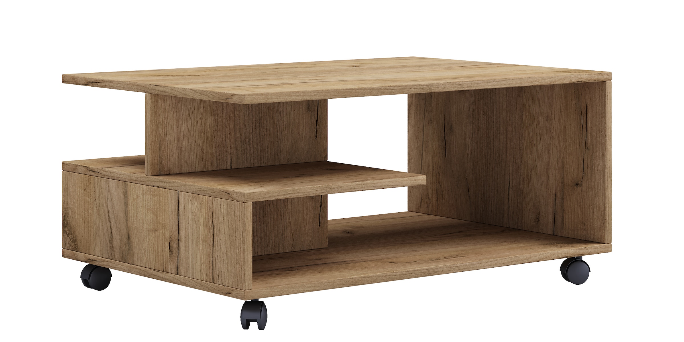VCM Couchtisch »VCM Holz Couchtisch schlicht | Sofatisch Rollen | Maße ca. H. 41 x B. 80 x T. 50 cm | rollbar Kaffeetisch - Stango L«, (Stango)