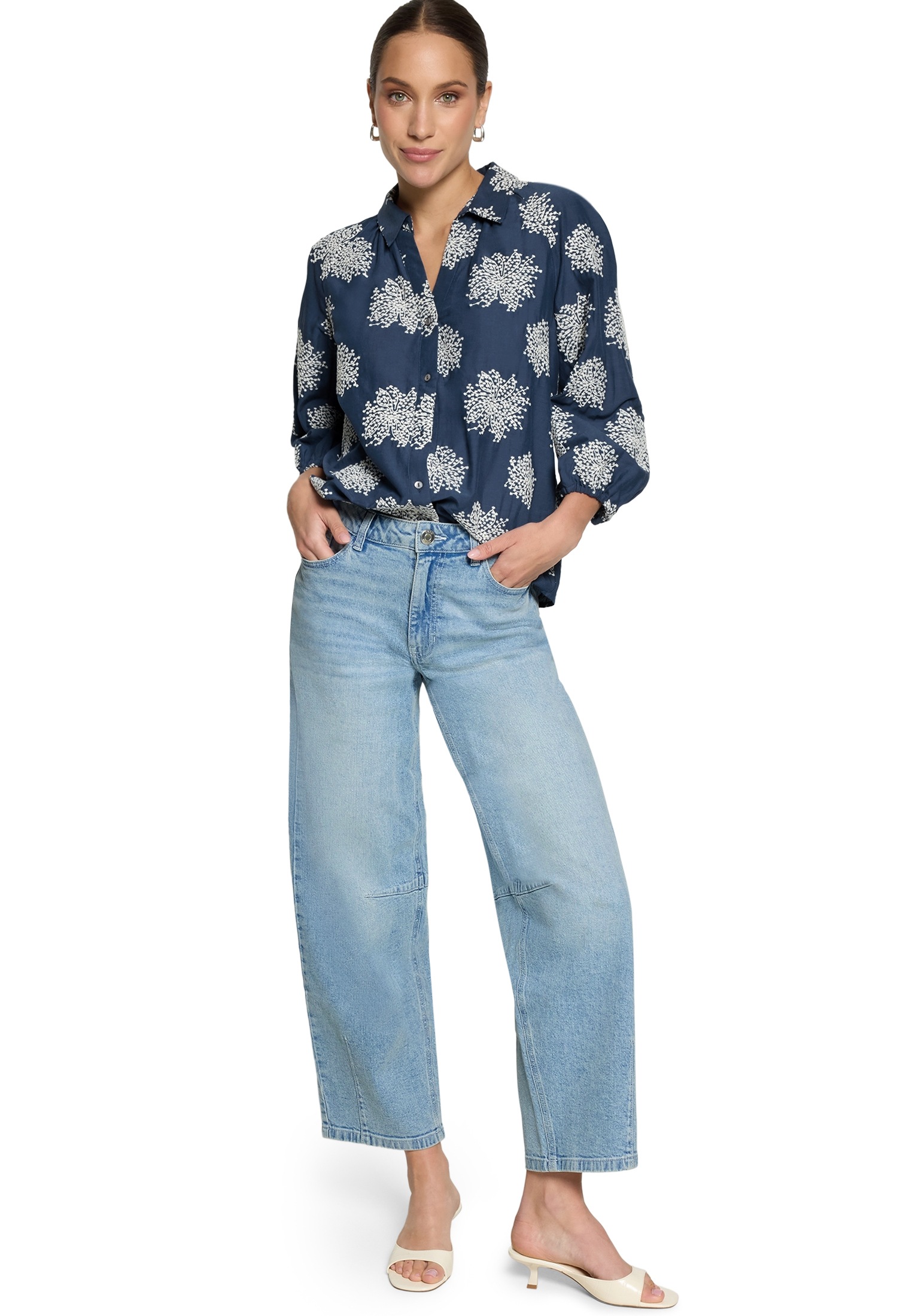 Zero Hemdbluse »Damen mit Stickerei«