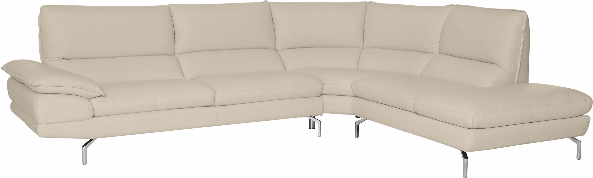 CALIA ITALIA Ecksofa »Dave, italienisches Designsofa L-Form, erstklassiger Sitzkomfort«, Ottomane wahlweise links oder rechts, in zwei tollen Lederqualitäten