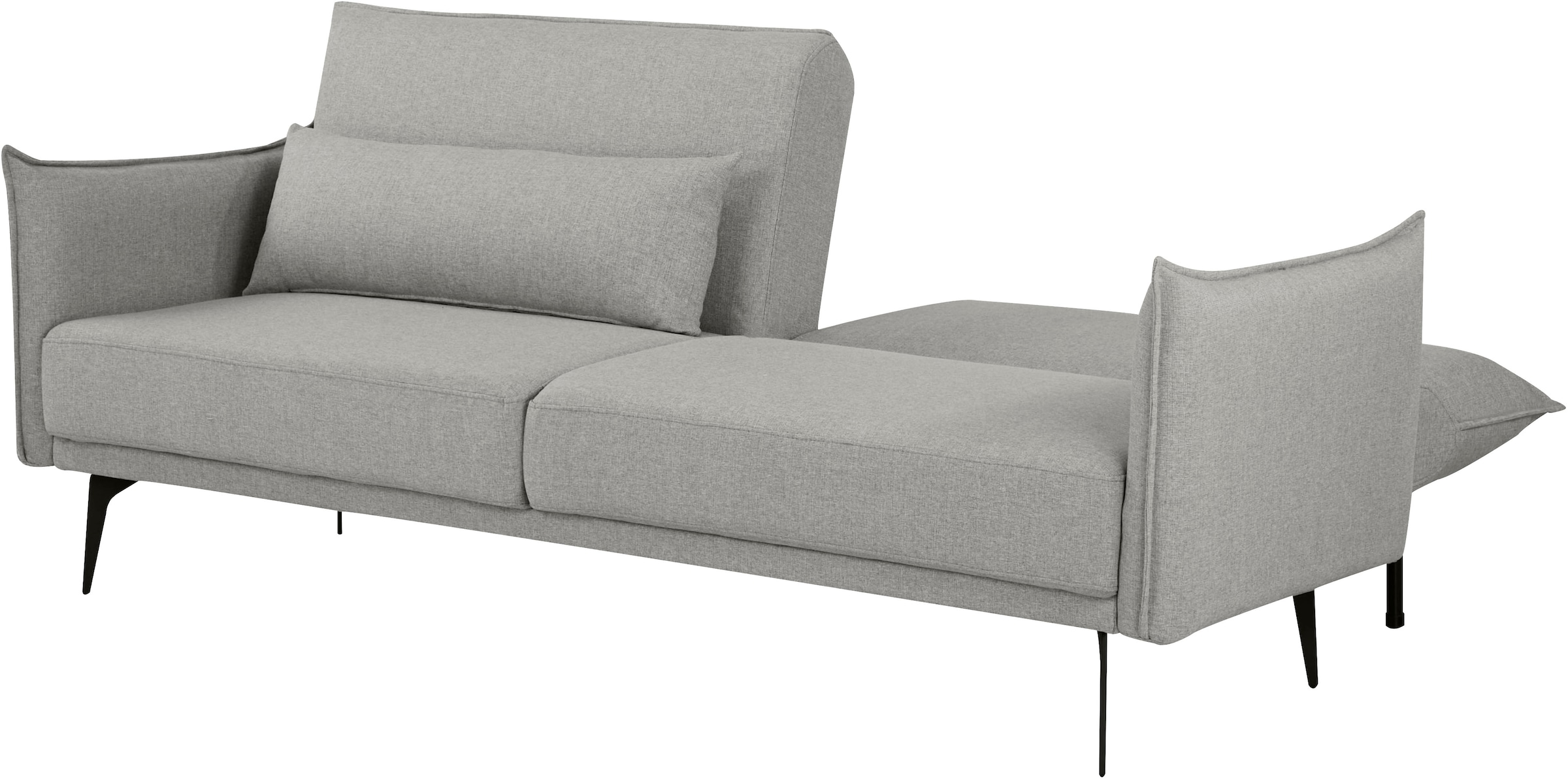 INOSIGN Schlafsofa »TULARE, 204 cm, klappbarer 3-Sitzer mit verstellbarer Rückenlehne,«, Schlaffunktion, Velvet-Samtvelours u. Webstoff