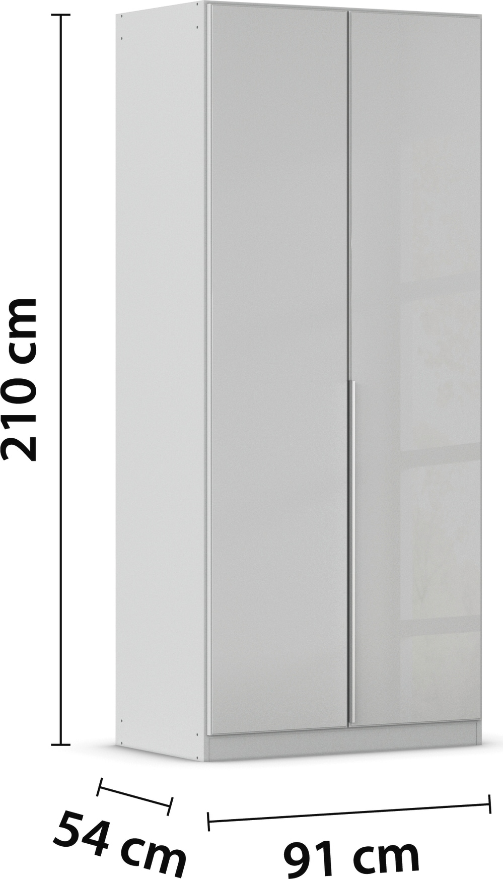 rauch Drehtürenschrank »Kleiderschrank Kleiderschränke Schrank Garderobe AGORDO mit Glasfront«, (in zwei Griff-Farben), durchdachte Innenausstattung, in 6 Breiten und 2 Höhen MADE IN GERMANY