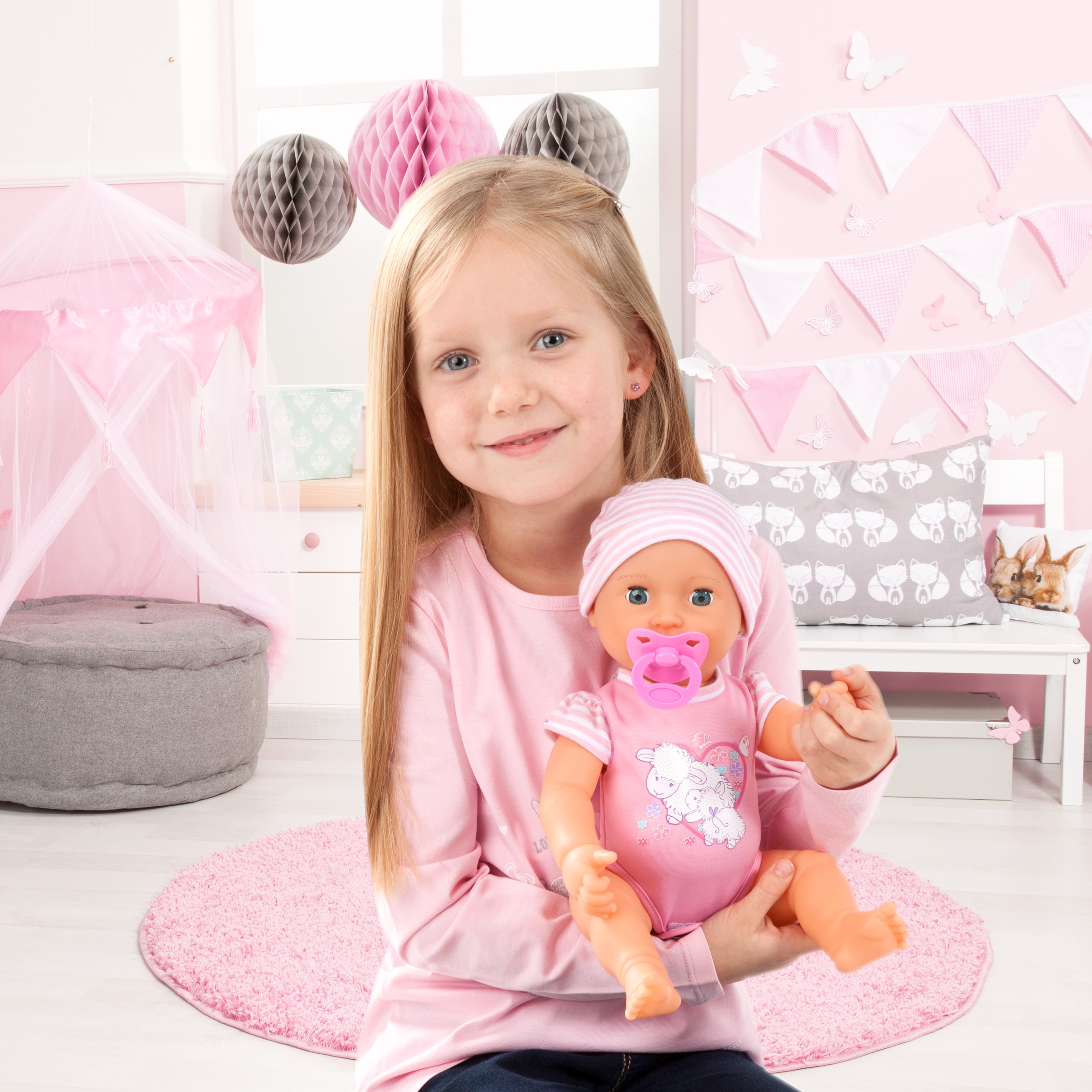 Bayer Babypuppe »Piccolina Newborn Baby 40 cm« mit Schafaugen und Funktion