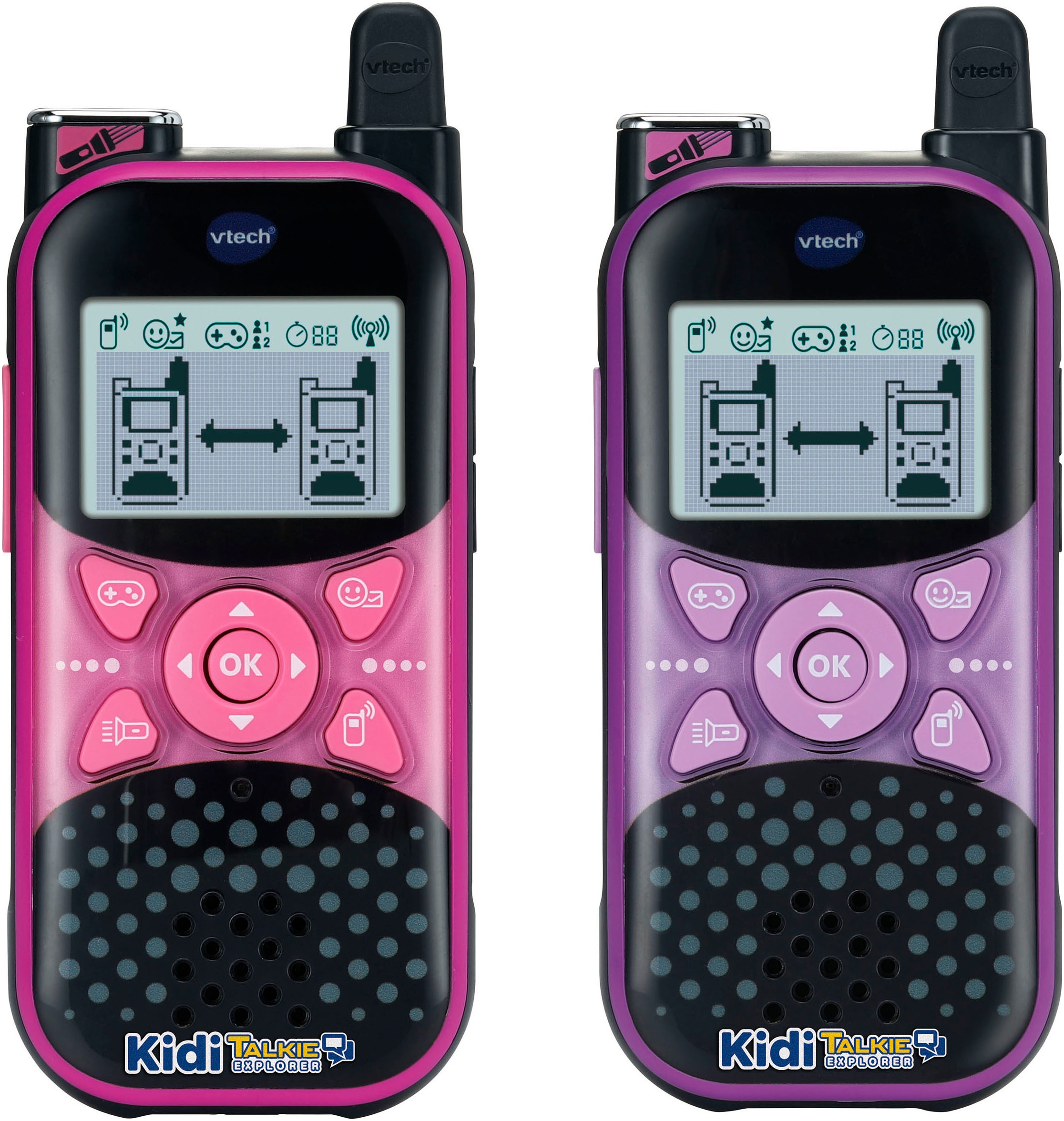 VTECH Kinder Walkie Talkie "KidiTalkie Explorer", rosa, Kunststoff, B:7cm H:16cm, Funkgeräte