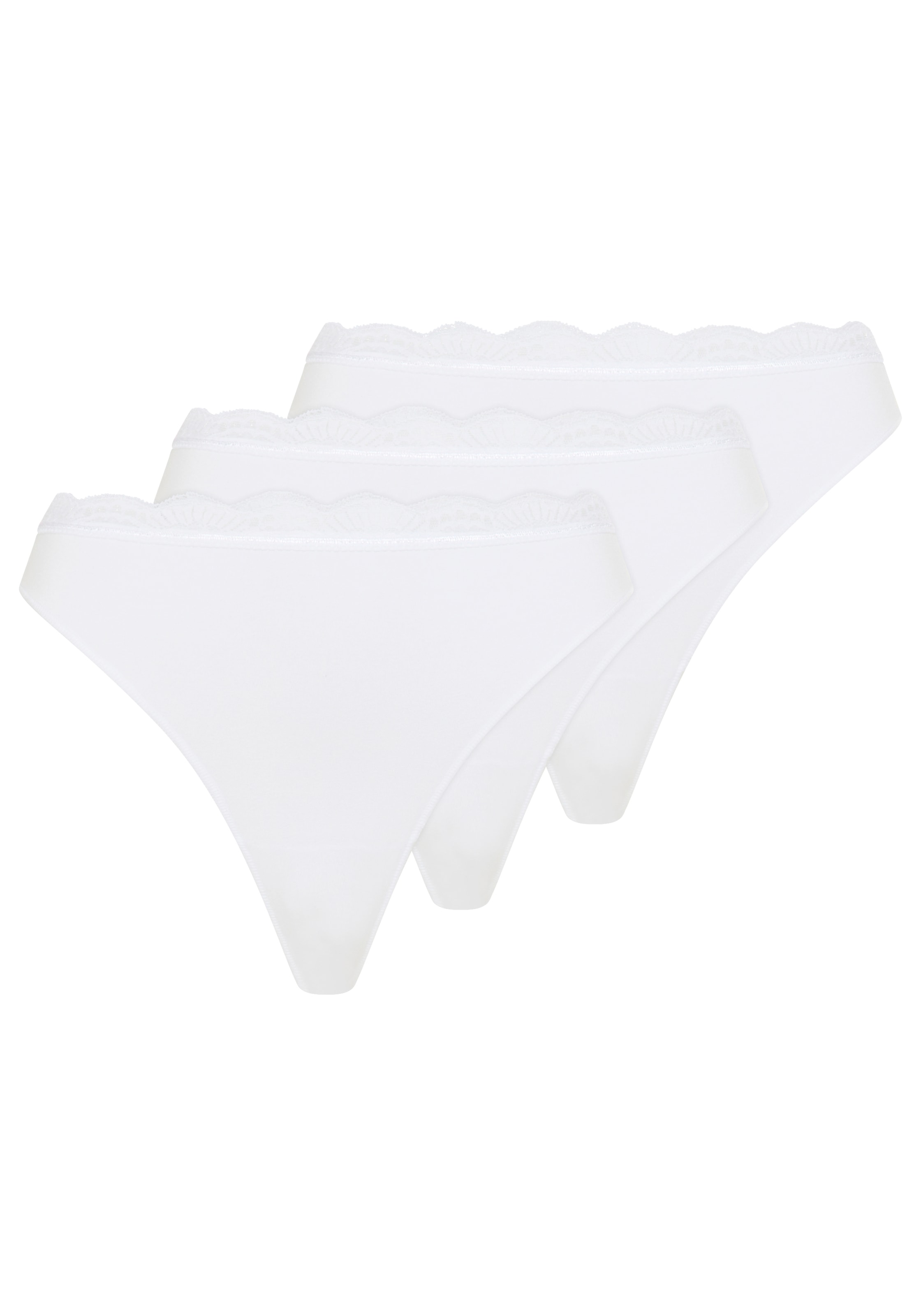 YSABEL MORA Tanga "BASIC COLLECTION COTTON WITH LACE" 3er Pack, nicht nur b günstig online kaufen
