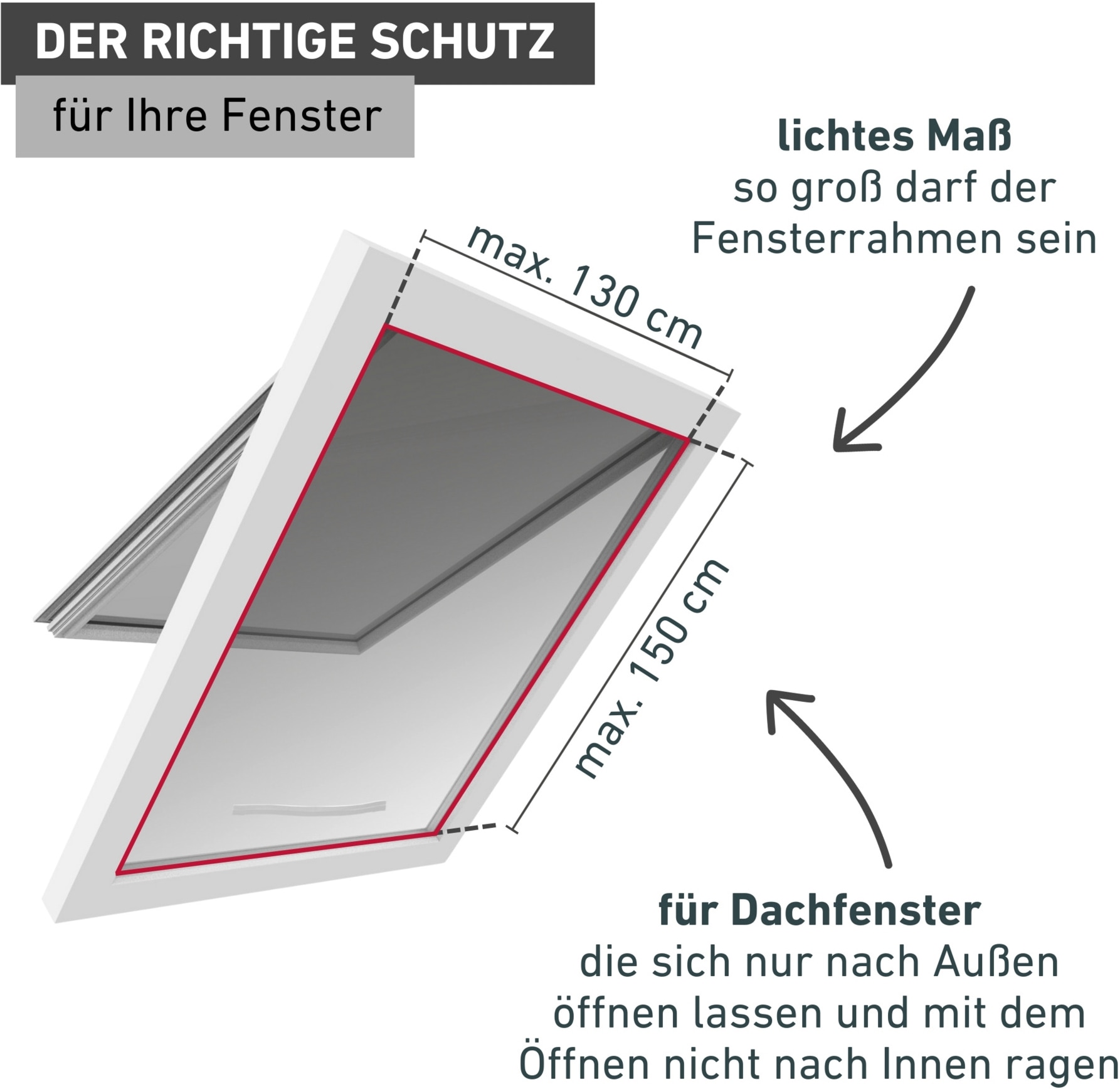 Windhager Insektenschutzrollo »für Dachfenster mit Reißverschluss, COOL Sonnenschutz Fliegengitter« transparent ohne Bohren reflektierender Insektenschutz ohne bohren, 130 x 150 cm, anthrait