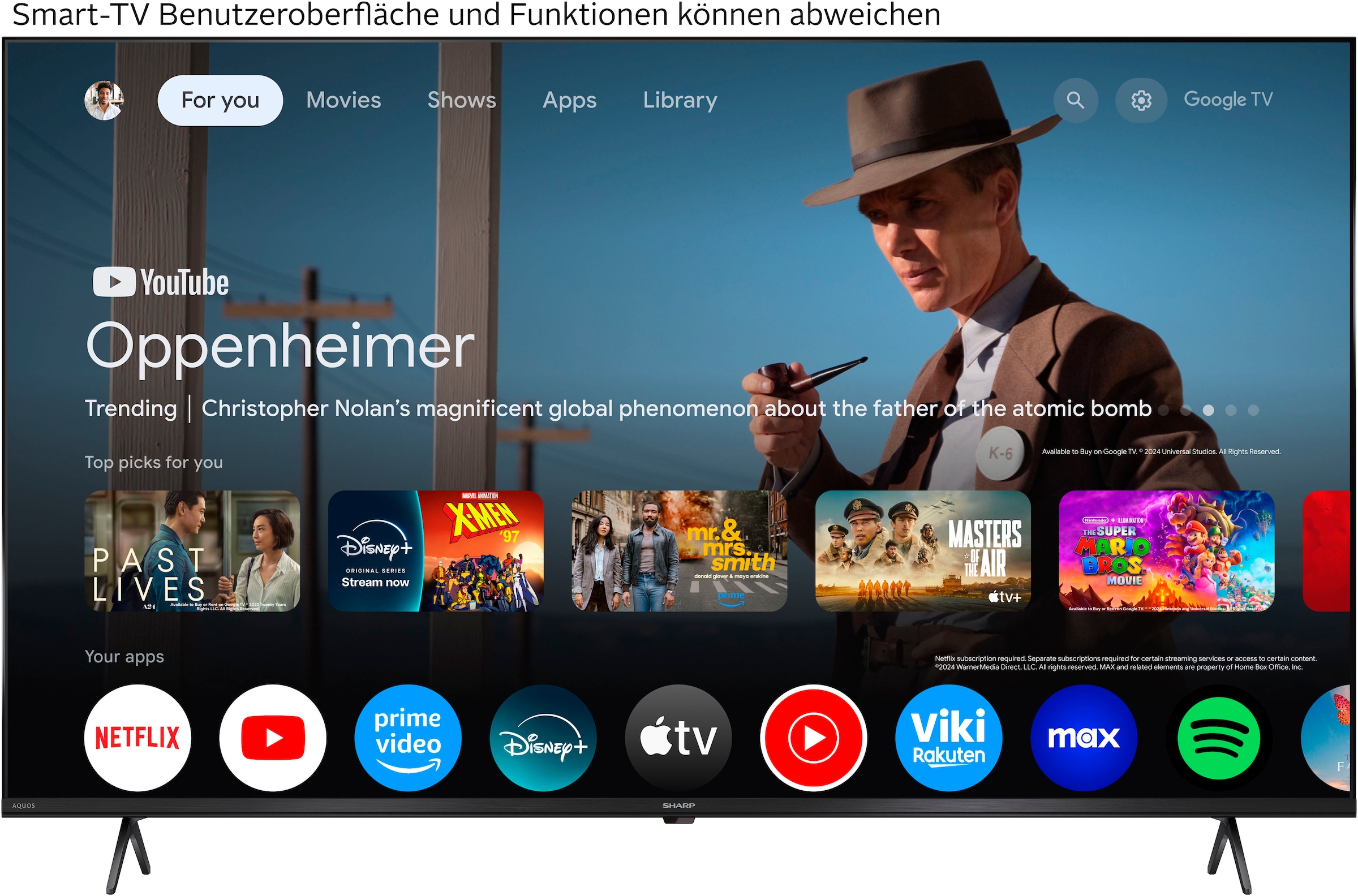 Sharp LED-Fernseher »4T-C55HLx«, 4K Ultra HD, Google TV-Smart-TV