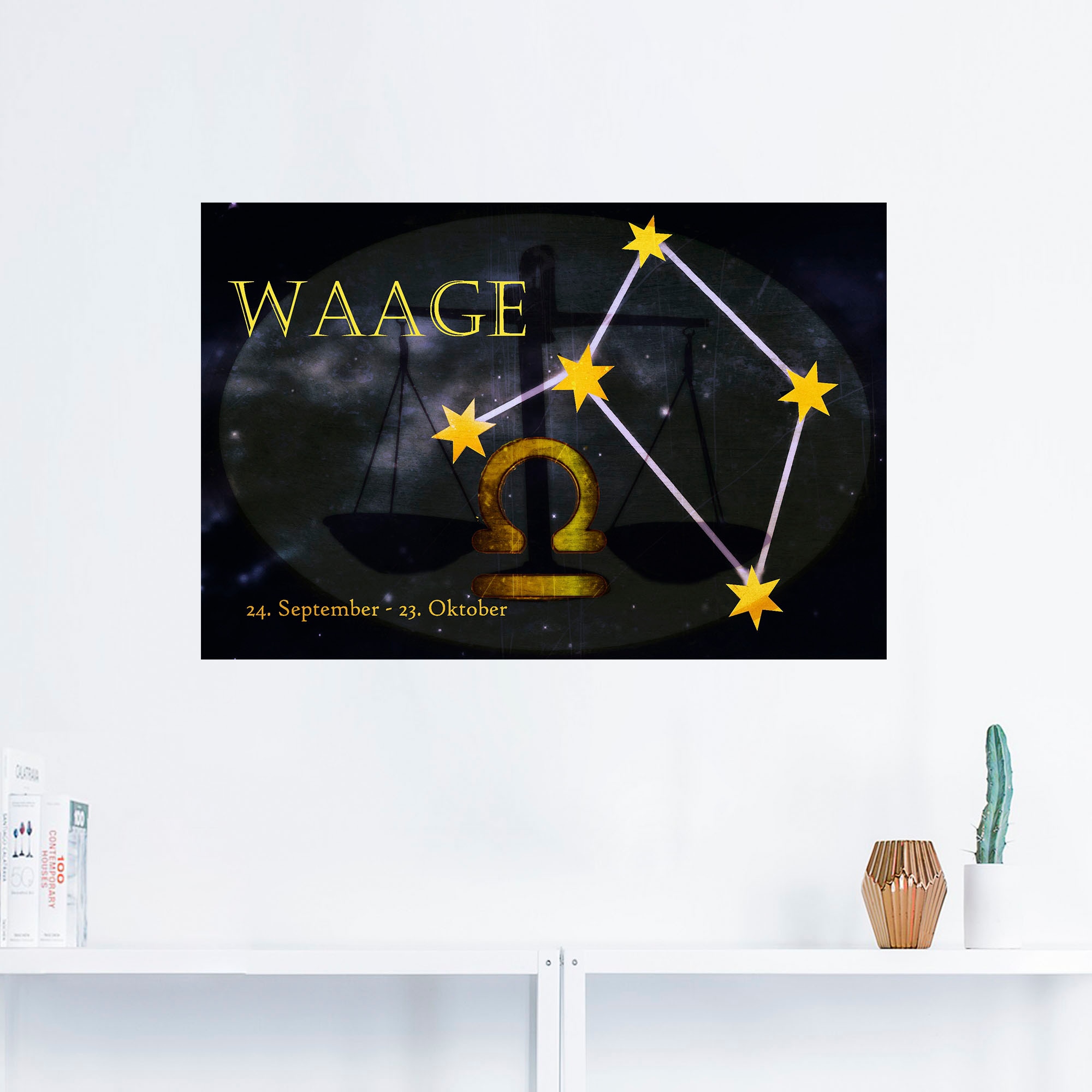 Artland Wandbild »Sternzeichen (1 Leinwandbild, versch. Poster in Waage«, Größen BAUR als | St.), Bilder kaufen Wandaufkleber Sternzeichen, Alubild, - oder von