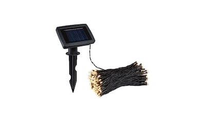 LED Gartenstrahler »Solar Lichterkette Aurinka IP44 3000K 0lm/m Schwarz«, 200...