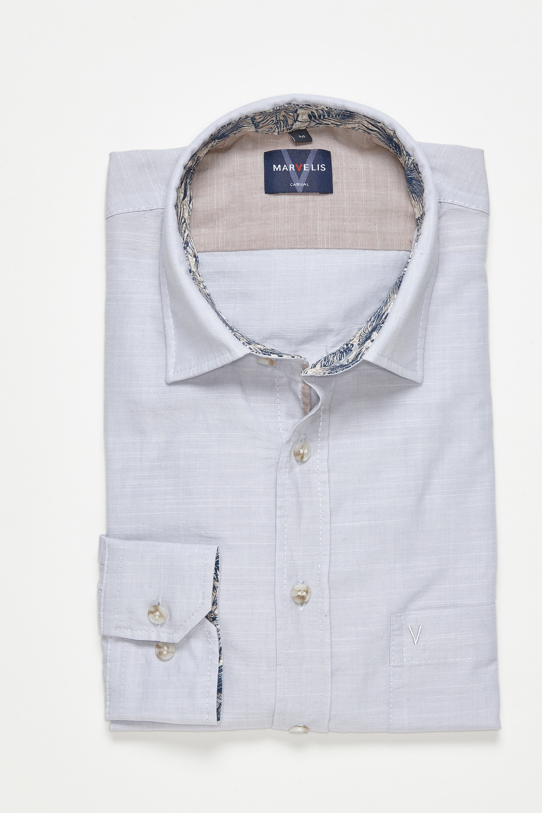 MARVELIS Langarmhemd in Leinen-Optik günstig online kaufen