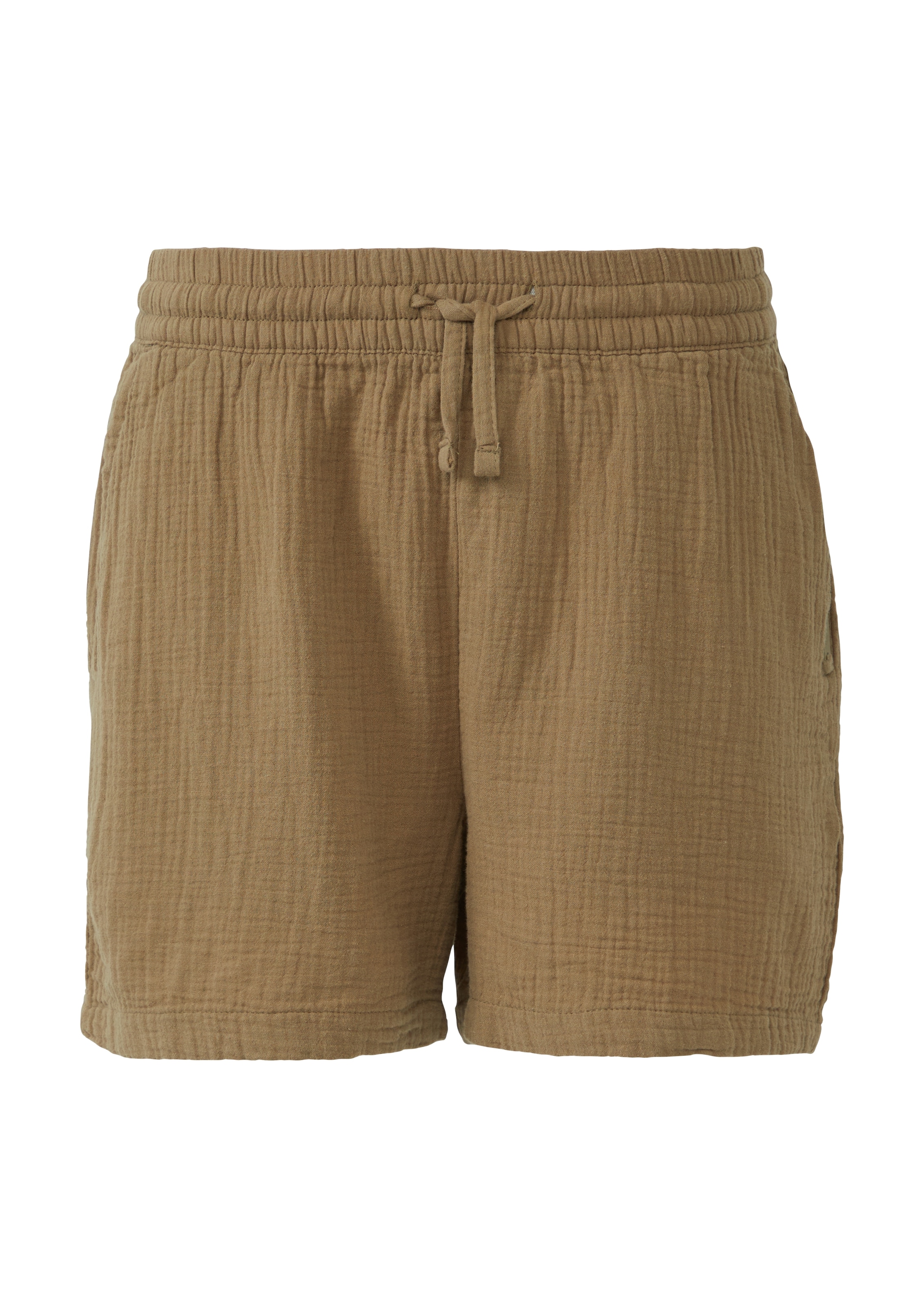 QS Shorts, im Crinkle-Look und mit Bindeband
