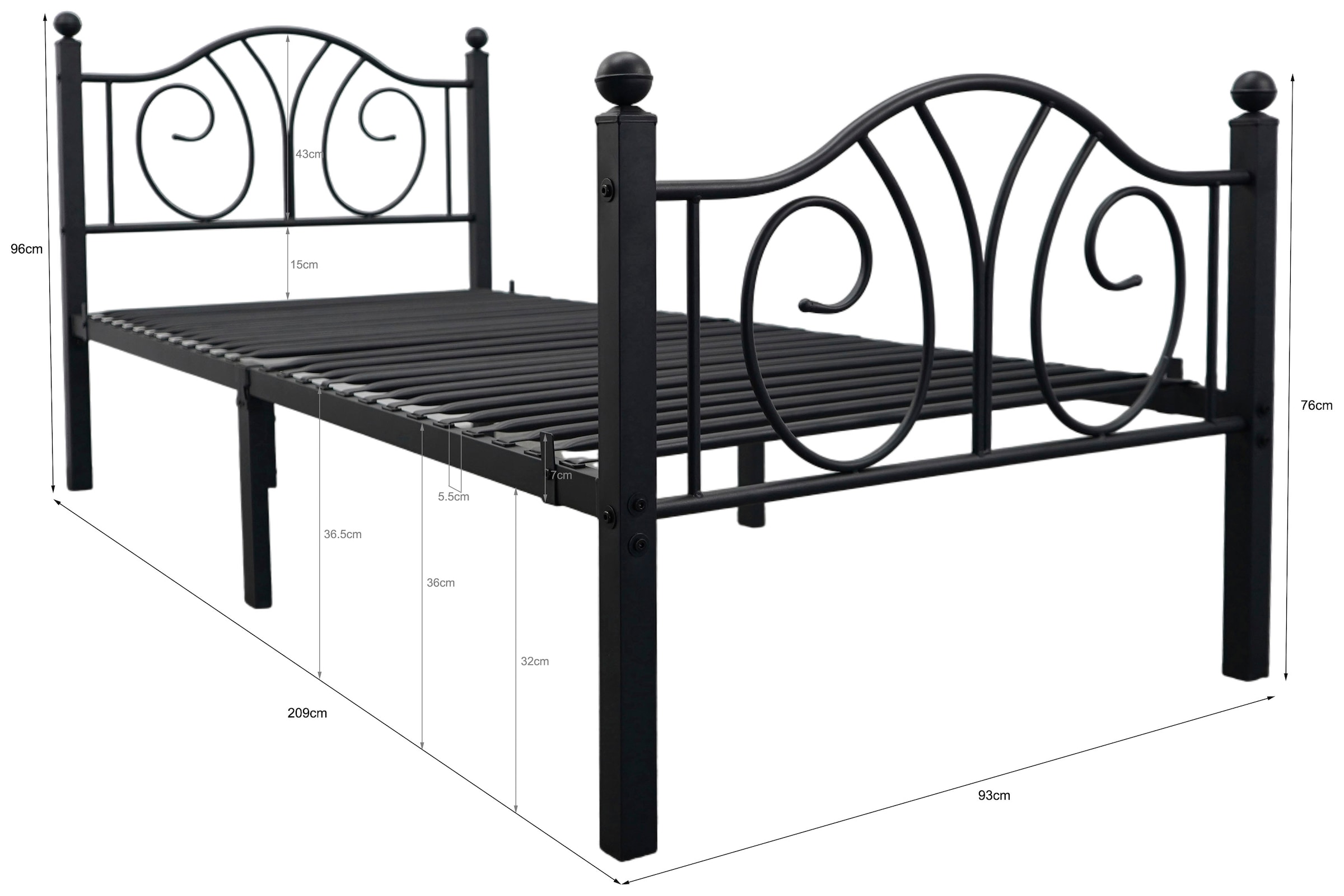 OTTO home Metallbett »Amrum Landhausbett Bett Märchenbett Prinzessinbett« Träume wie im Märchen: Dein romantisches Metallbett in 2 Breiten