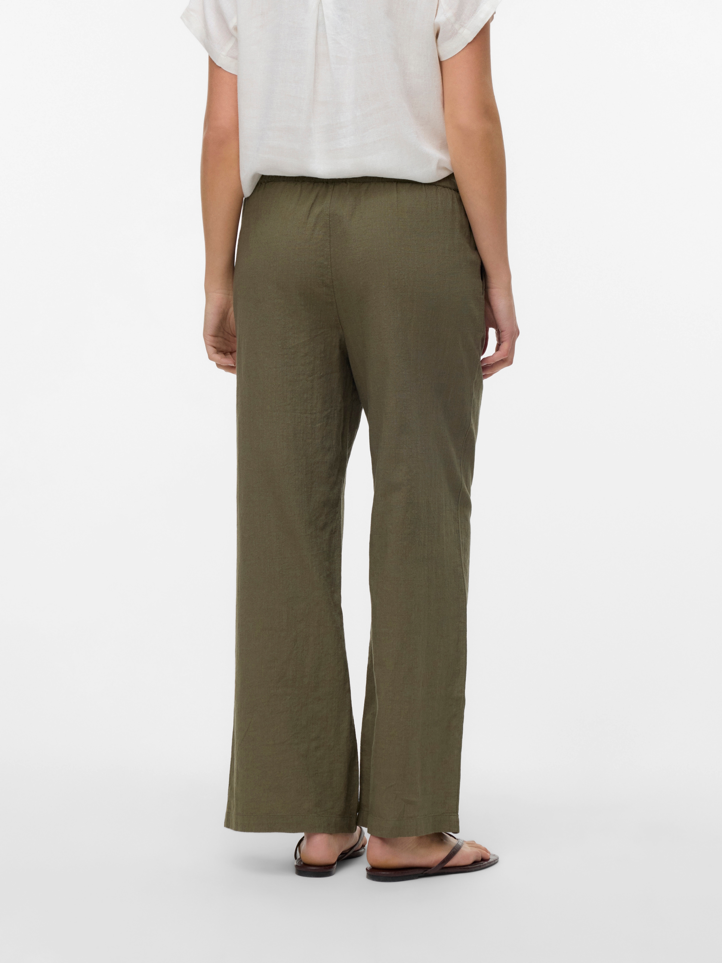 Vero Moda Schlupfhose »VMCAIA MW WIDE PANT WVN NOOS«, Sommerhose, mit Leinen