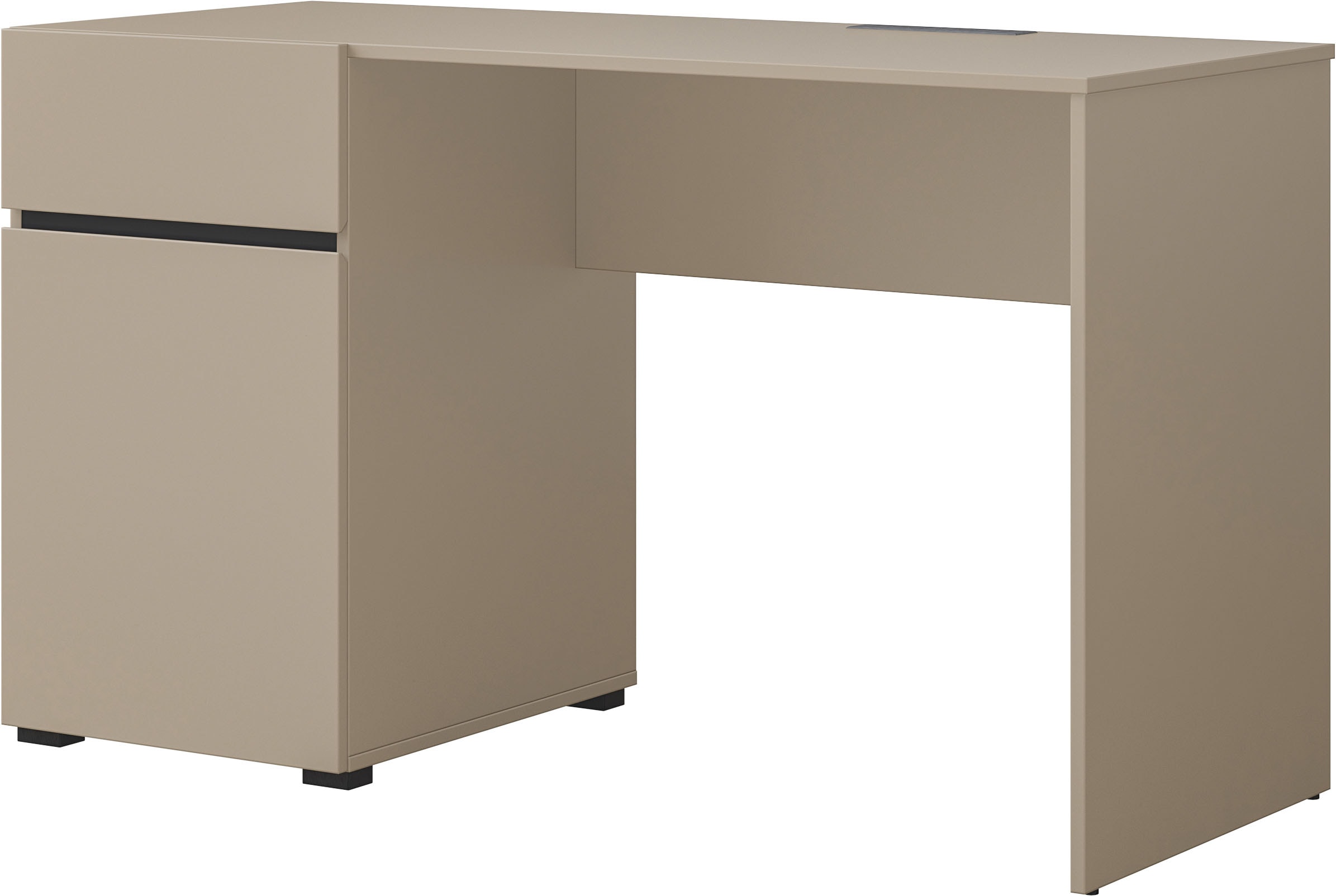 OTTO home Schreibtisch »Cross, Breite 130 cm, praktischer Computertisch« Bürotisch mit 1 Schublade und Tür, Tischplatte mit Kabeldurchführung
