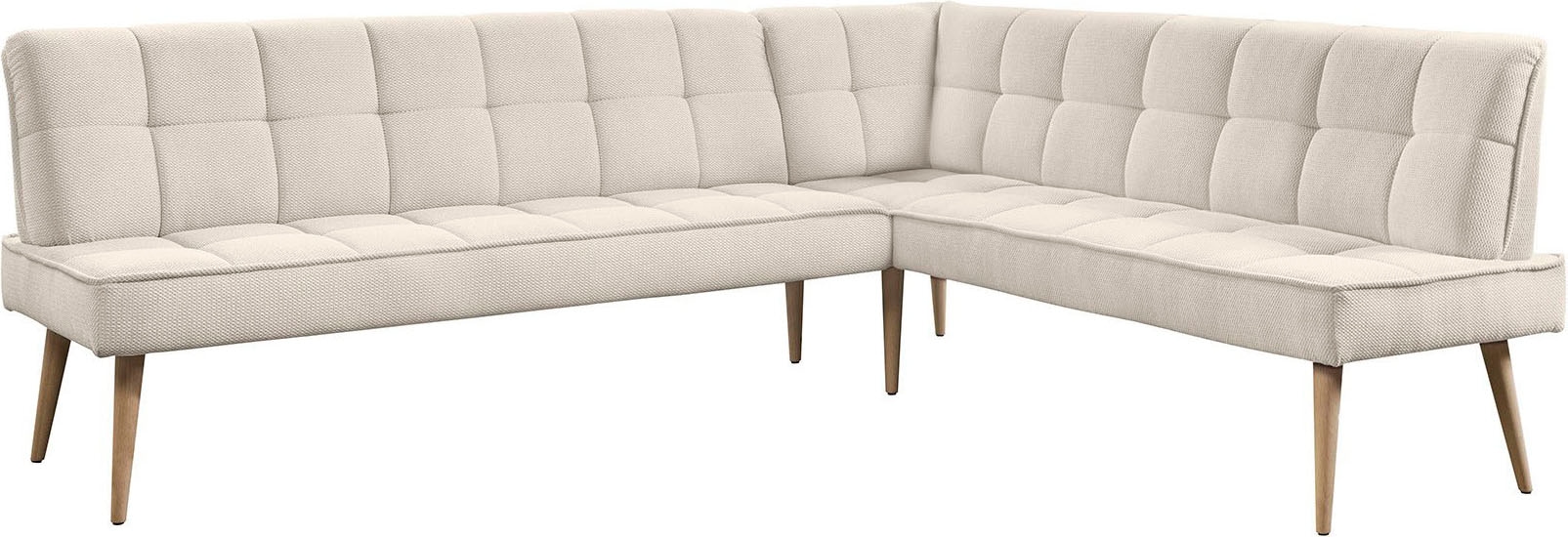 exxpo - sofa fashion Eckbank »Latte« moderne Sitz- und Rückensteppung, bequem und elegant, hoher Holzfuß