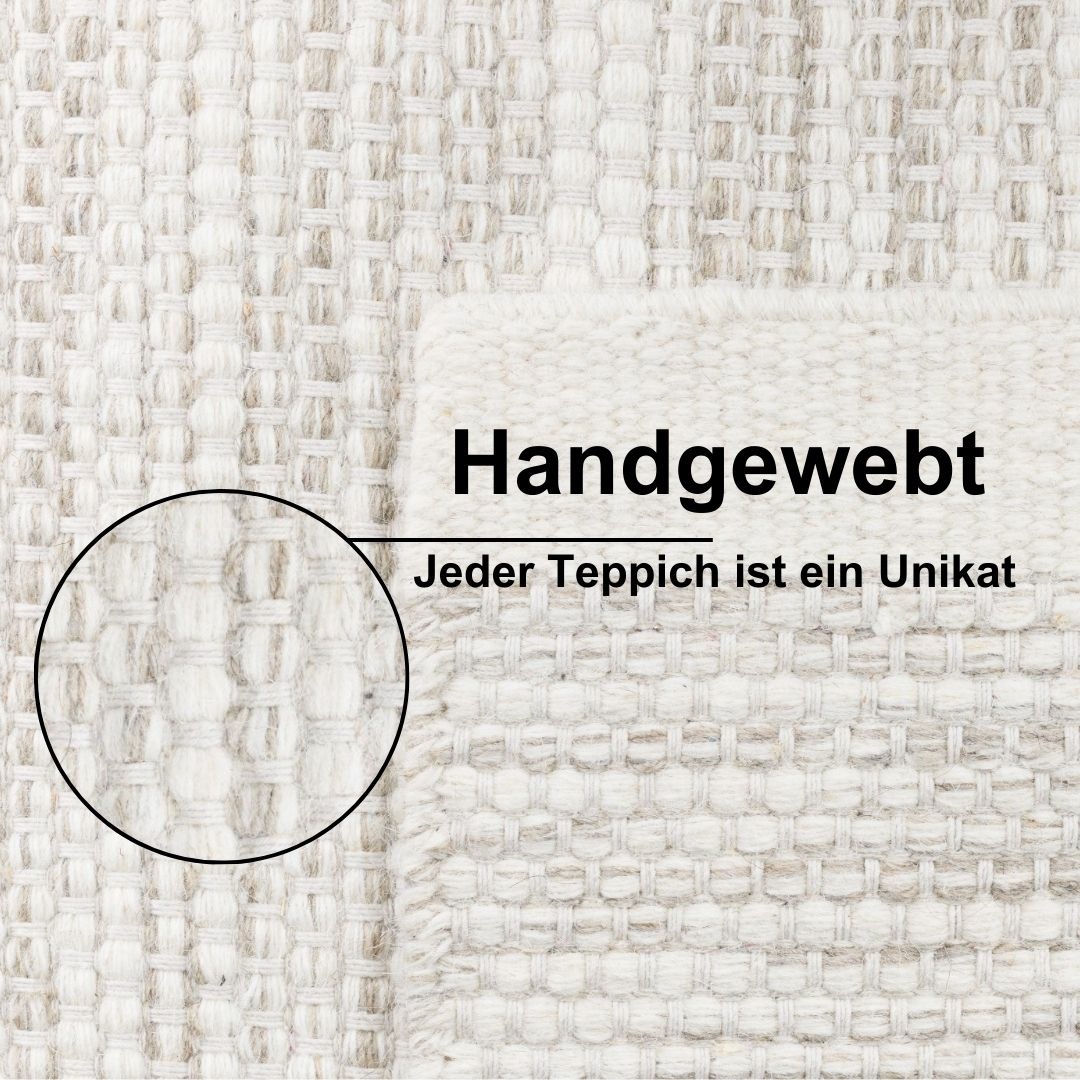 Myflair Möbel & Accessoires Wollteppich "WOOLY DREAM, Handwebteppich" rechteckig 10 mm Höhe reine Wolle, meliert, handgewebt, Wendeteppich, Wohnzimmer