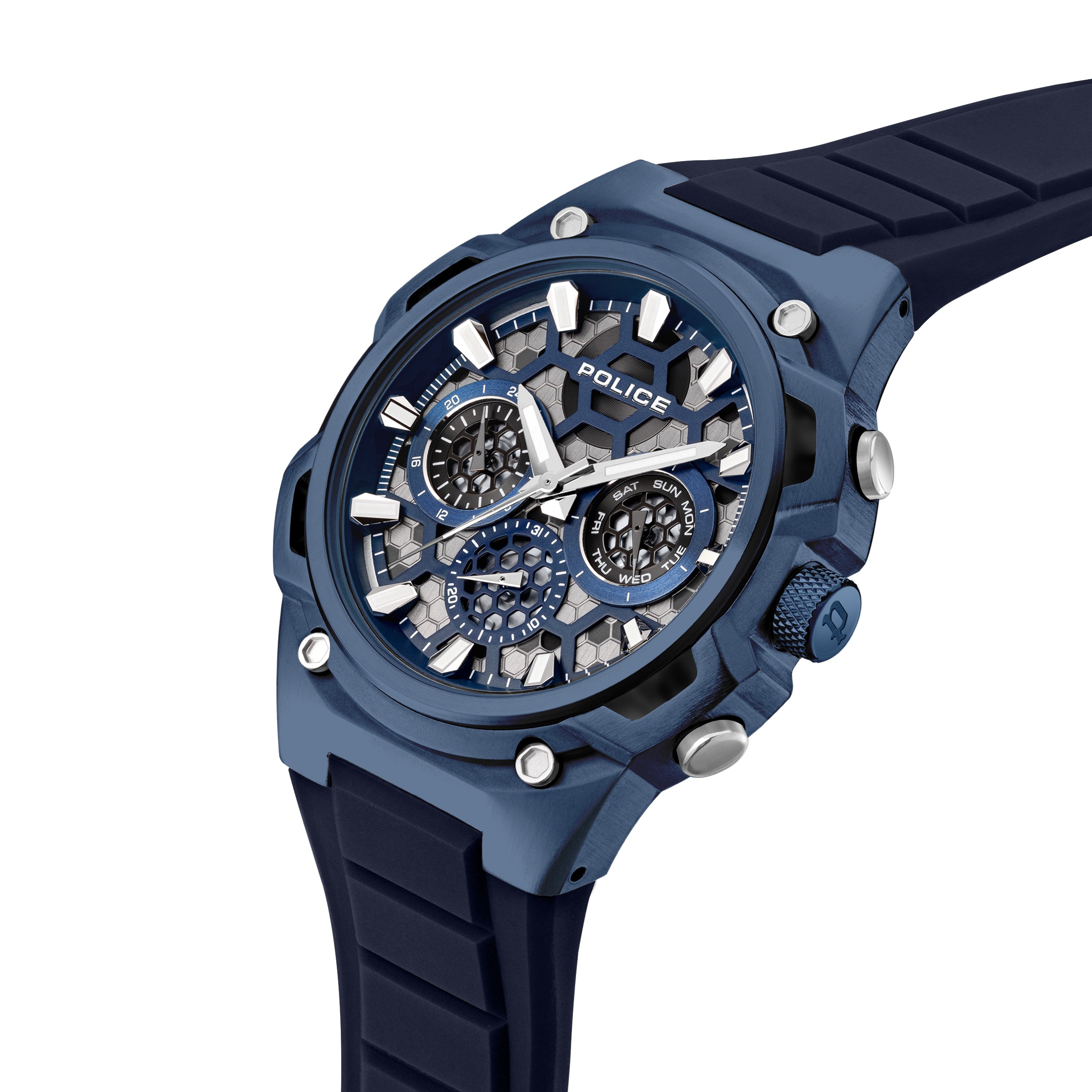 Police Quarzuhr »Challenger« Armbanduhr, Herrenuhr, Silikonarmband, analog, Tag, Wochentag