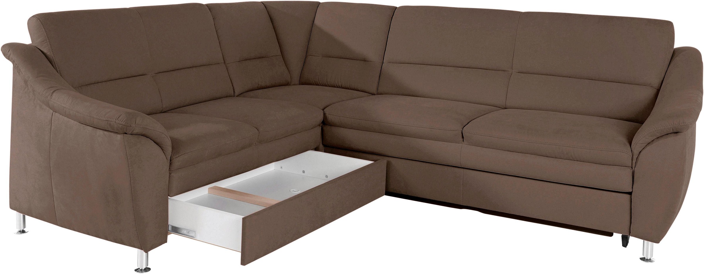 Places of Style Ecksofa »Cardoso L-Form«, Federkern, wahlweise mit Bett, Schubkasten, teilweise Relaxfunktion
