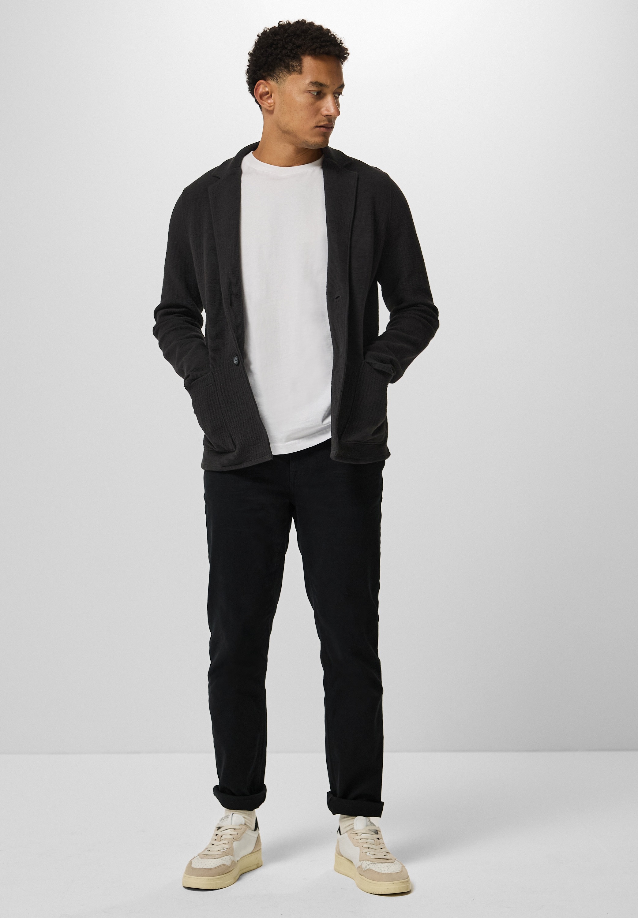 STREET ONE MEN Sweatjacke, mit Reverskragen