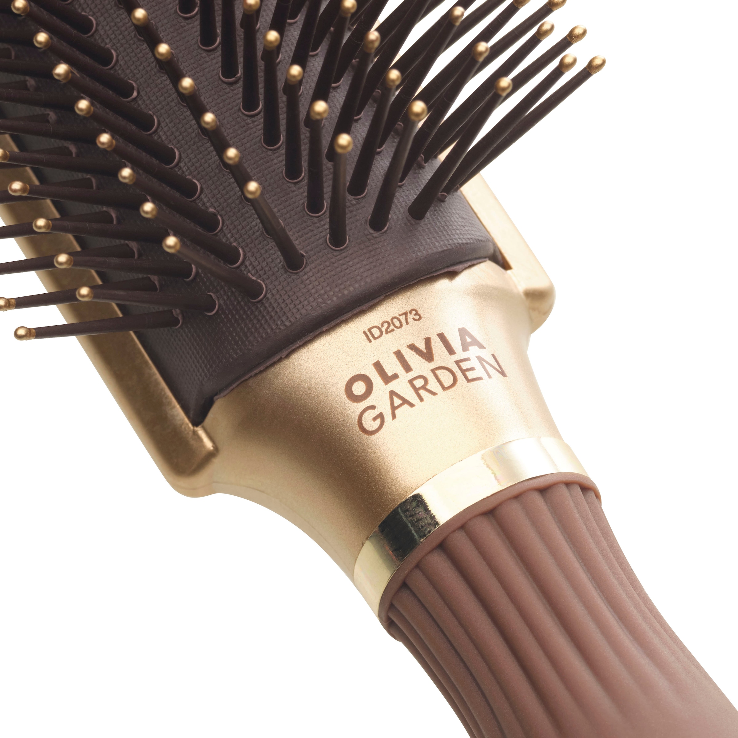 OLIVIA GARDEN Plaukų šepetys »EXPERT STYLE CONTROL Nylon Bristles Gold&Brown«
