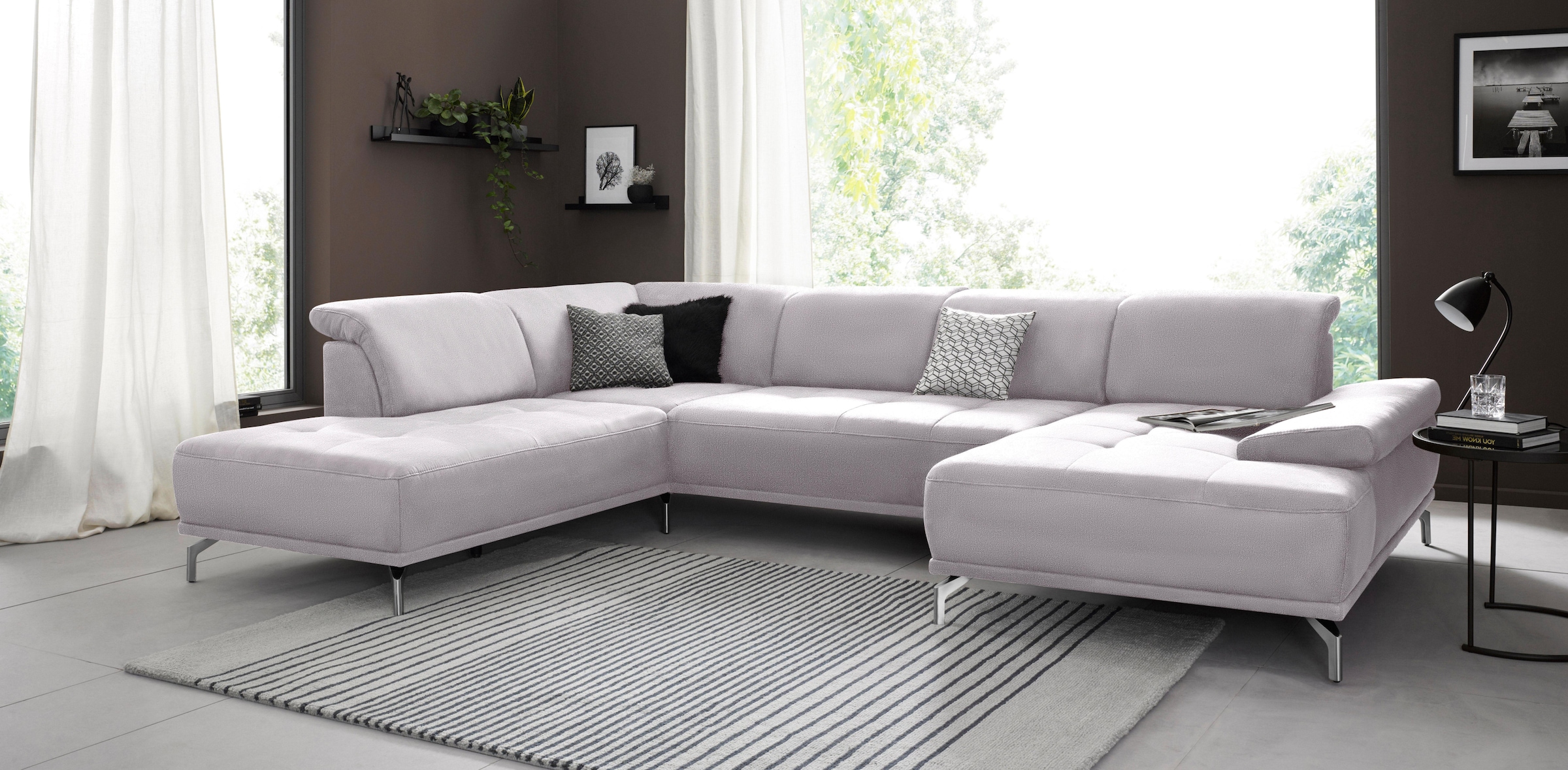 Home affaire Wohnlandschaft "Caluna" Inkl.Sitztiefenverstellung, wahlweise günstig online kaufen