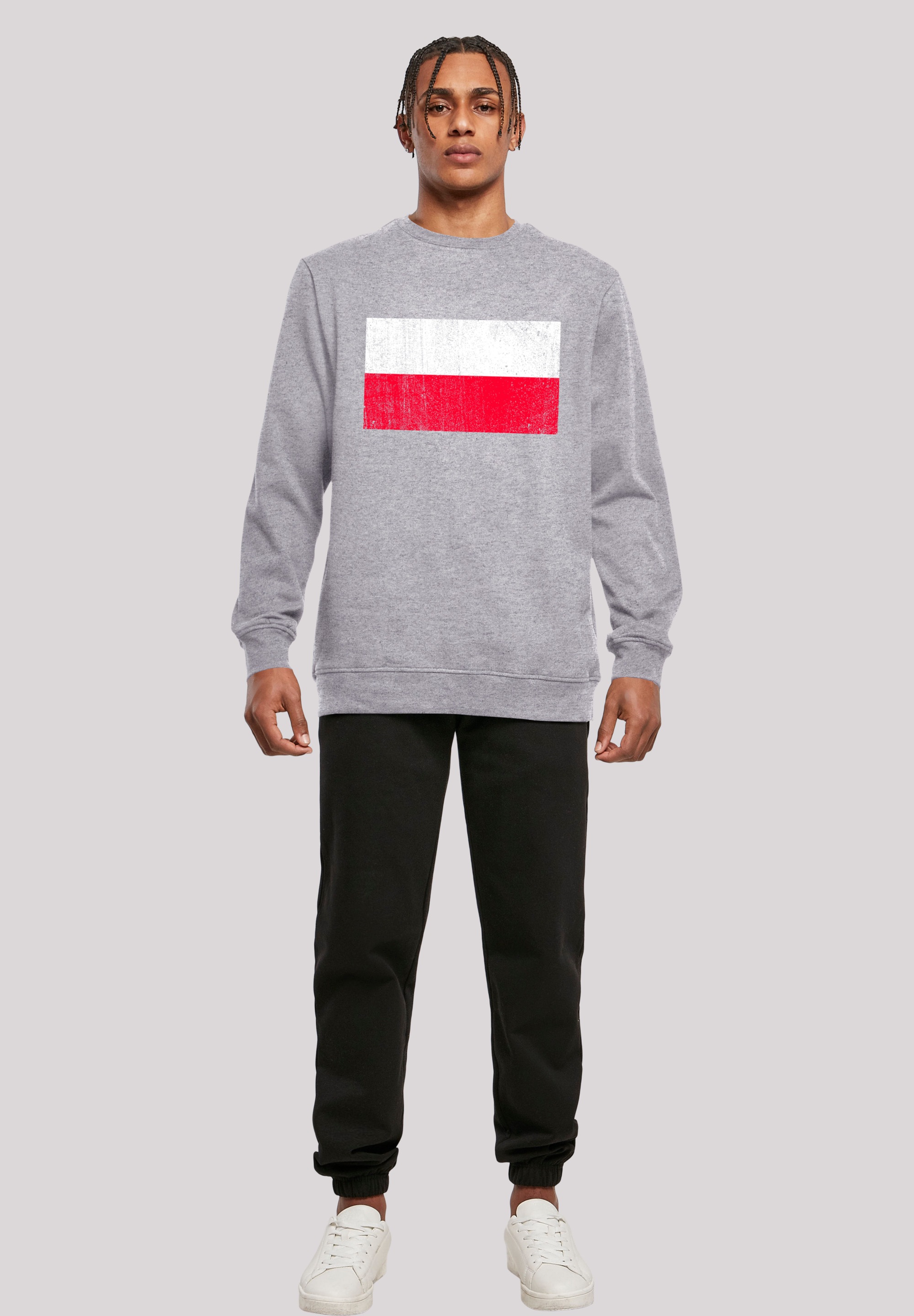 F4NT4STIC Kapuzenpullover »Poland Polen Flagge distressed«, Print
