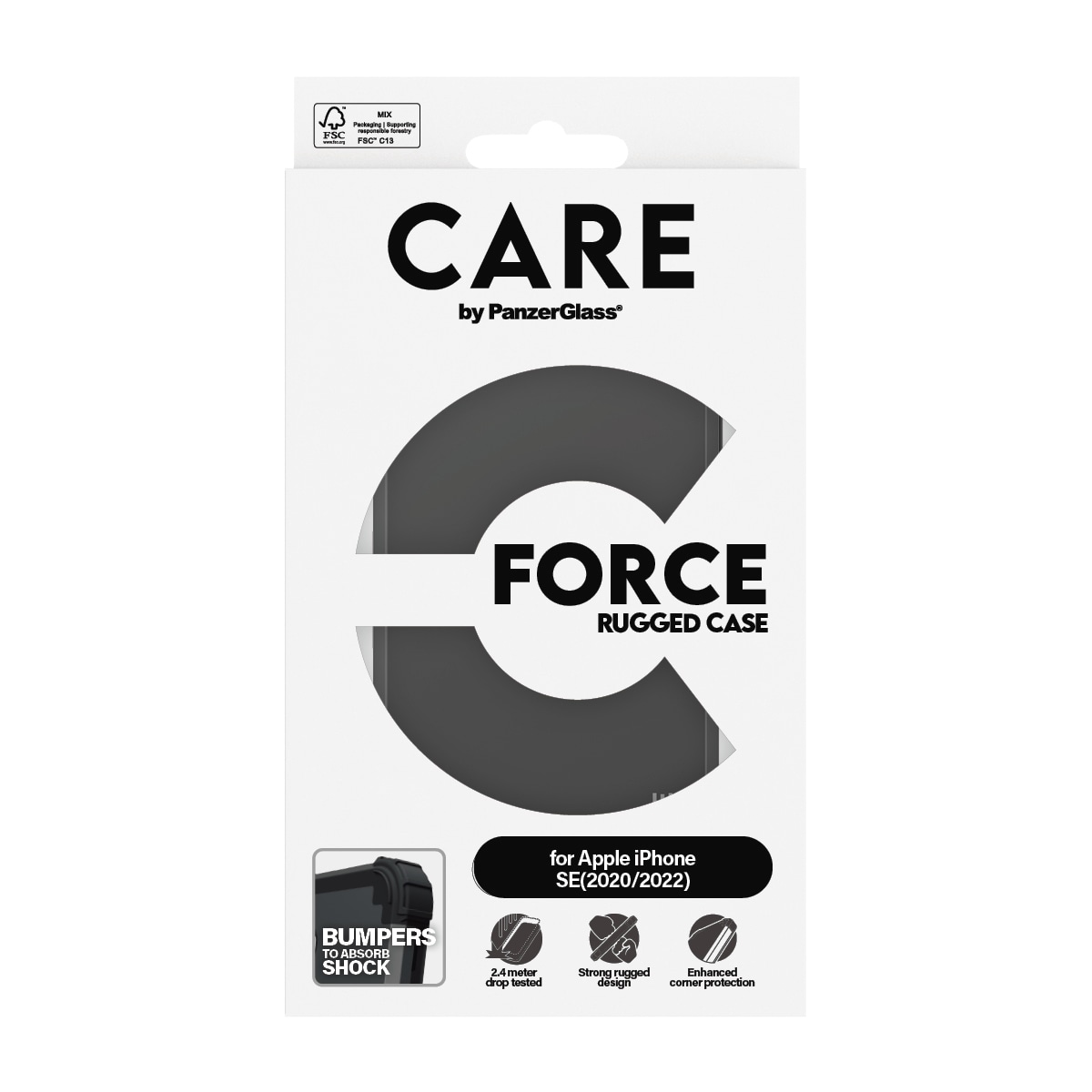 CARE by PanzerGlass Handyhülle »Force Rugged Case für Apple iPhone 7/8/SE (2020/2022)« Backcover, Schutzhülle, Handyschutzhülle, Case, Schutzcase, stoßfest
