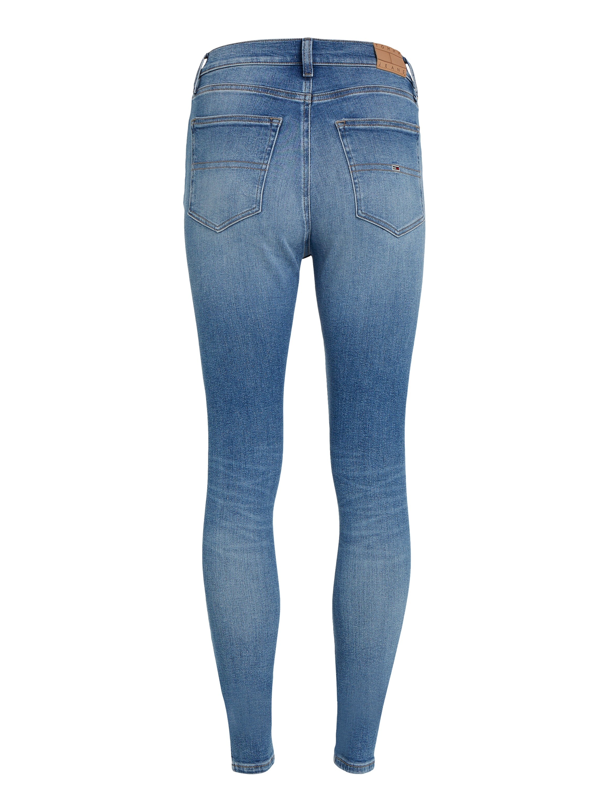 Jeans Tommy für | BAUR Ledermarkenlabel mit Bequeme kaufen Jeans »Sylvia«,