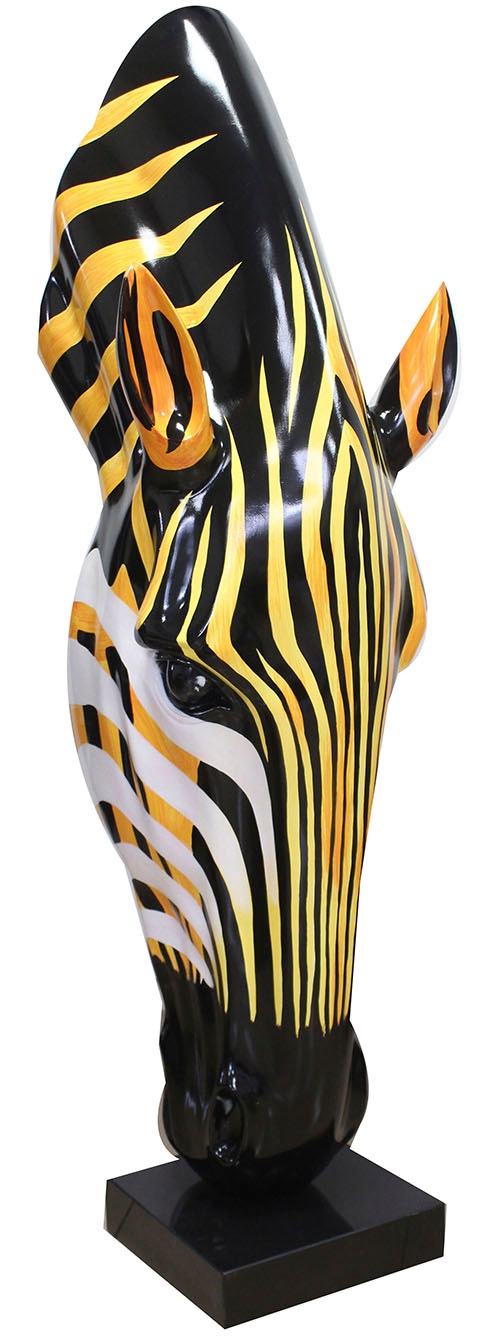 GILDE Tierfigur "Skulptur Zebra Zebrakopf orange; schwarz; weiß H. 50 cm" günstig online kaufen