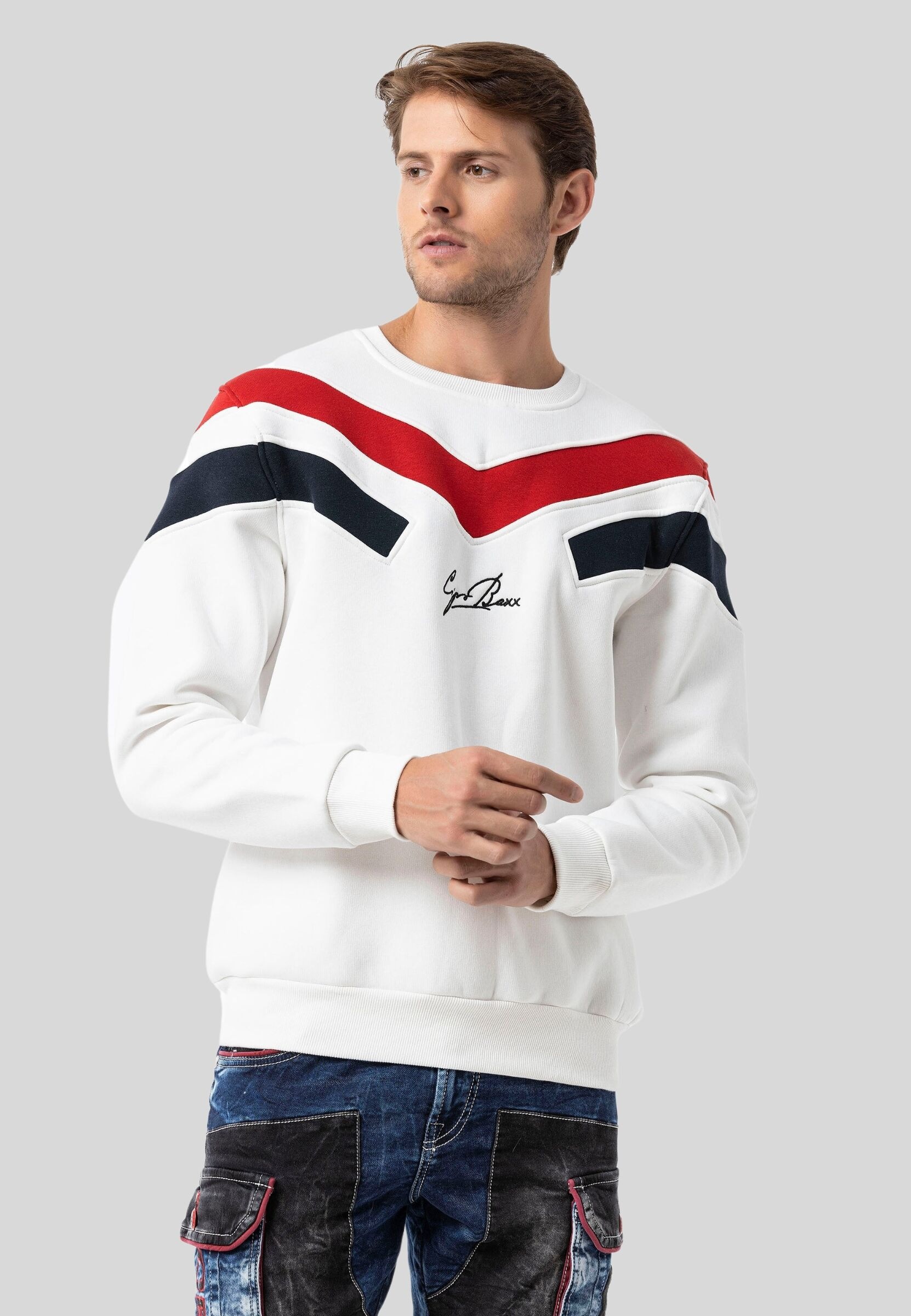 Cipo & Baxx Sweatshirt »Sweatshirts«, 1 Stk. mit modernem Streifen-Design
