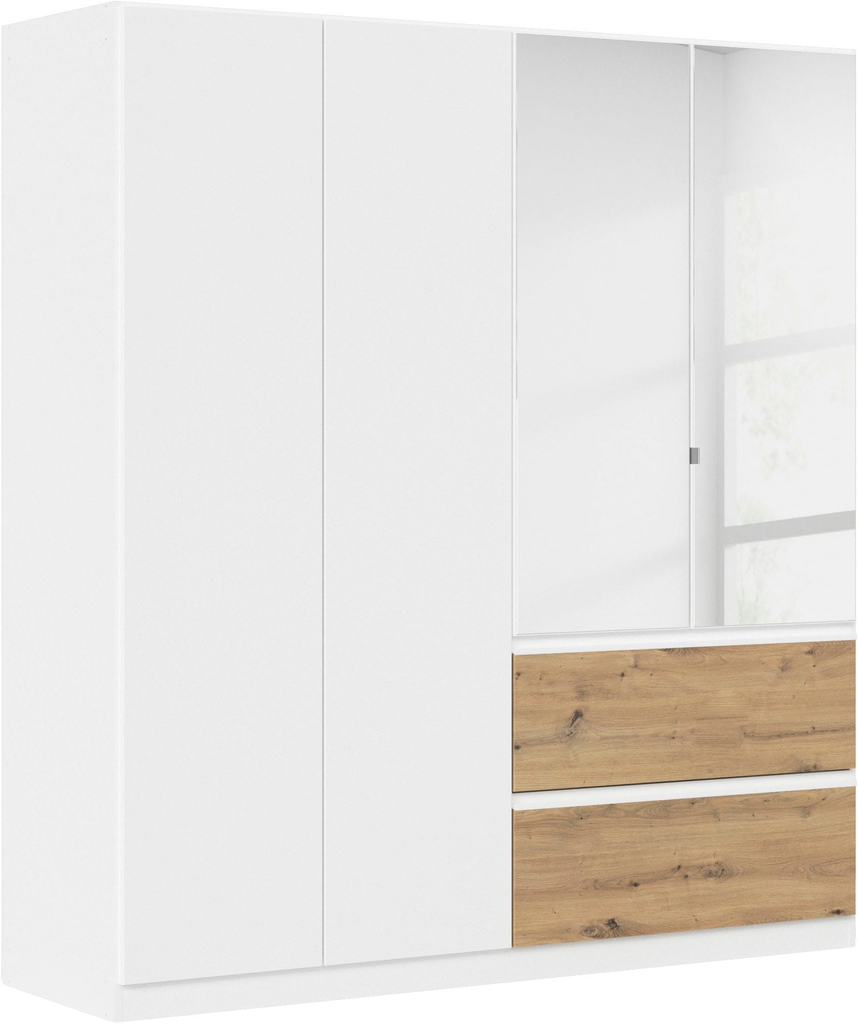rauch Drehtürenschrank "Kleiderschrank Schrank Garderobe COSTA in den Breiten 91/136/181 cm" in 3 Ausstattungen BASIC/CLASSIC/PREMIUM, mit Spiegel, grifflose Front und Push-to-Open Funktion MADE IN GERMANY