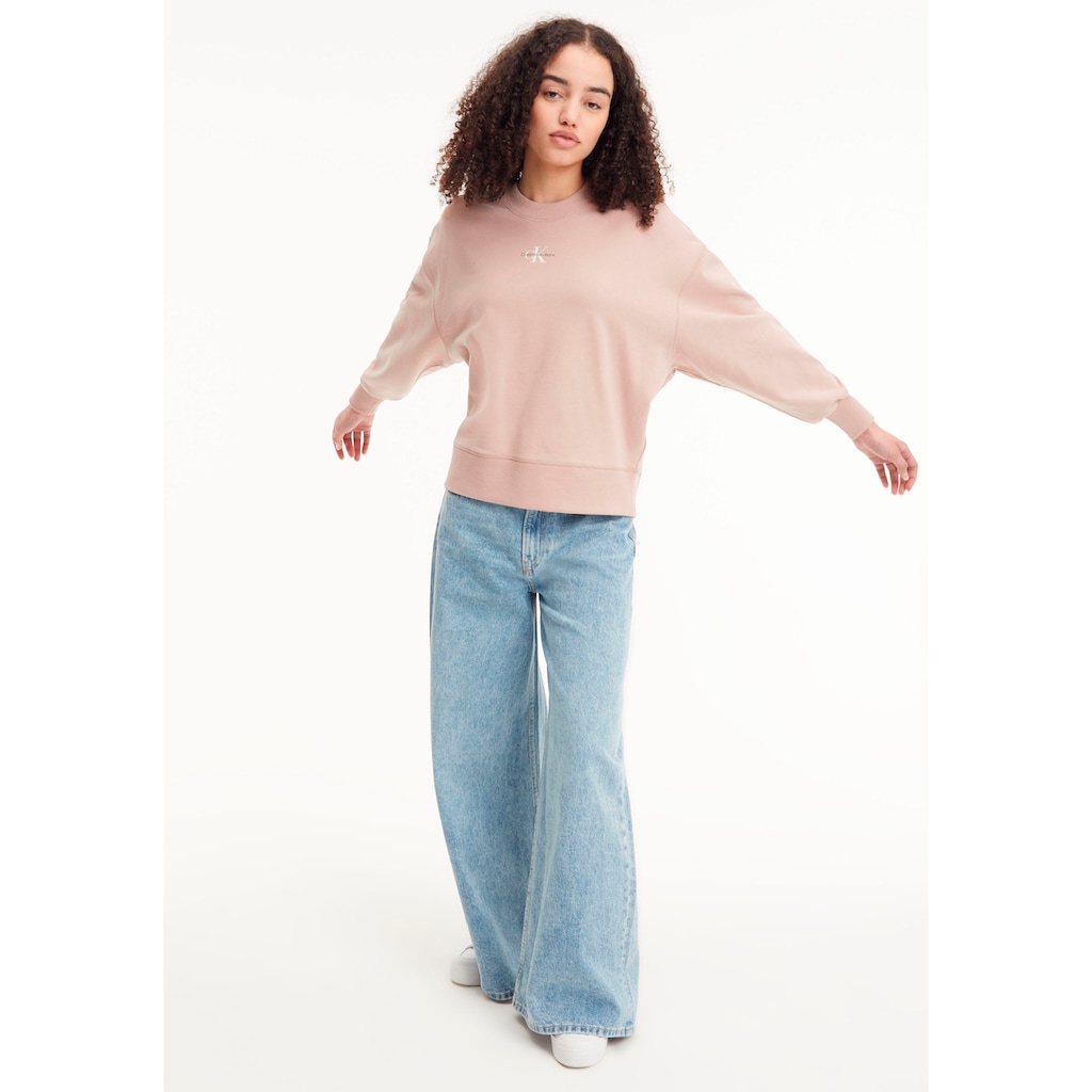 Calvin Klein Jeans Sweatshirt »MICRO MONOLOGO CREW NECK« mit Rundhalsausschnitt