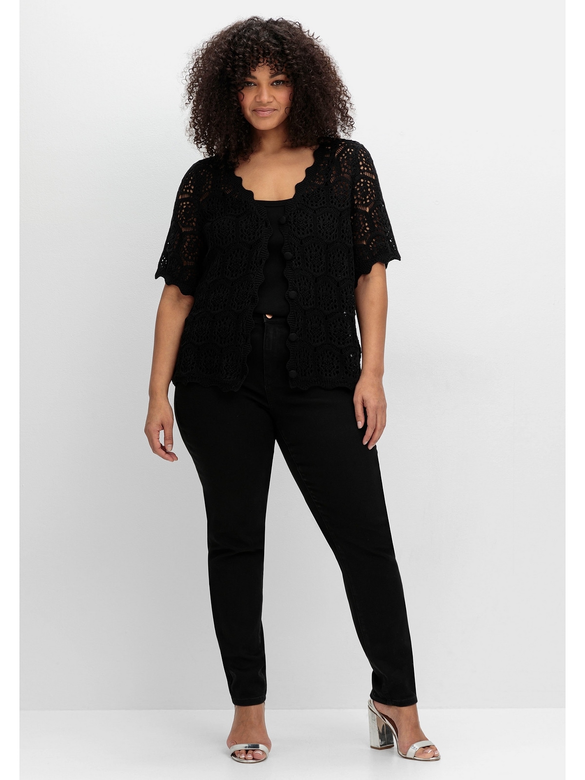 sheego by Joe Browns Cardigan »Große Größen«, im Ajourmuster