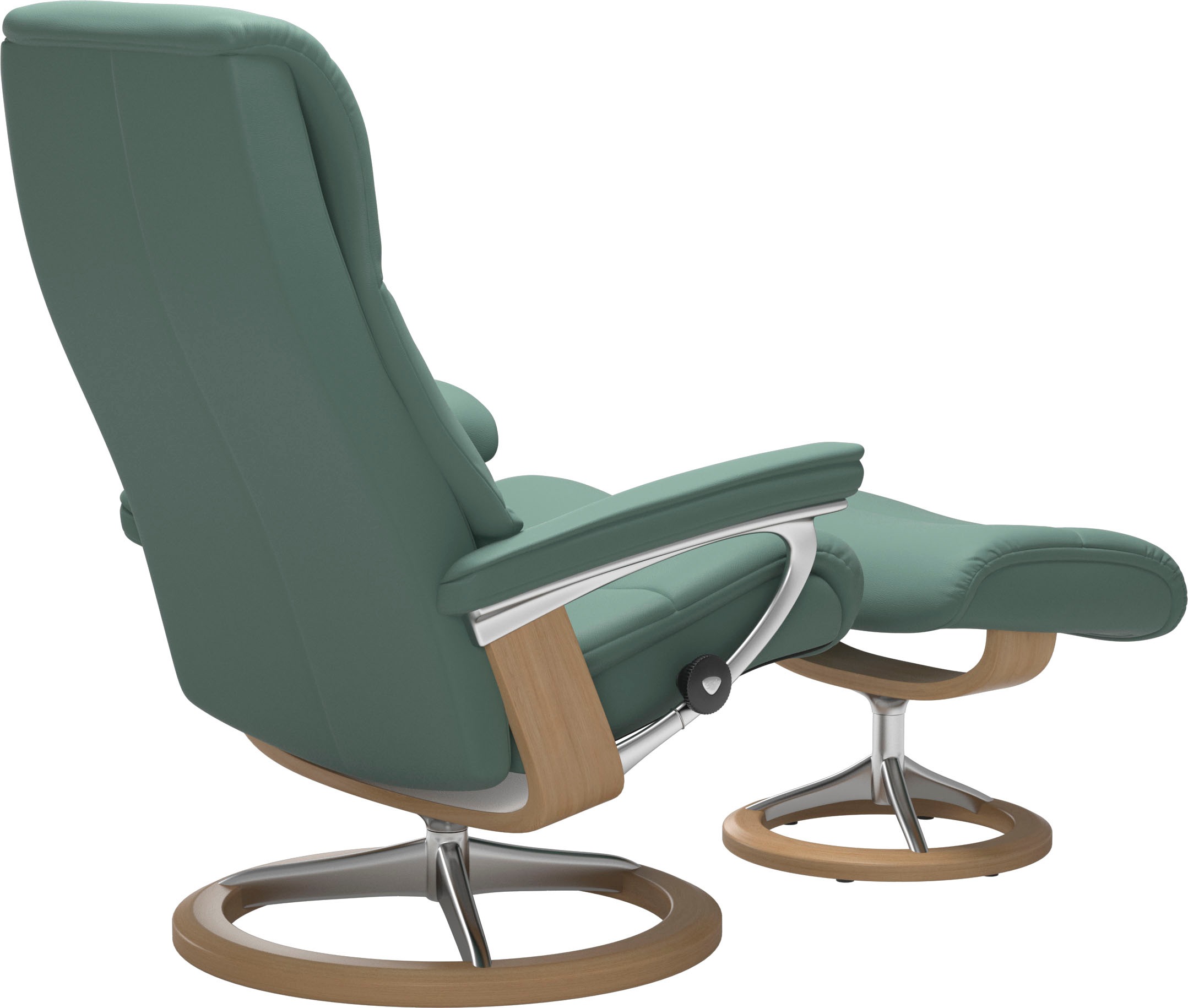 Stressless® Relaxsessel »View«, (Set, Relaxsessel mit Hocker), mit Signature Base, Größe M,Gestell Eiche