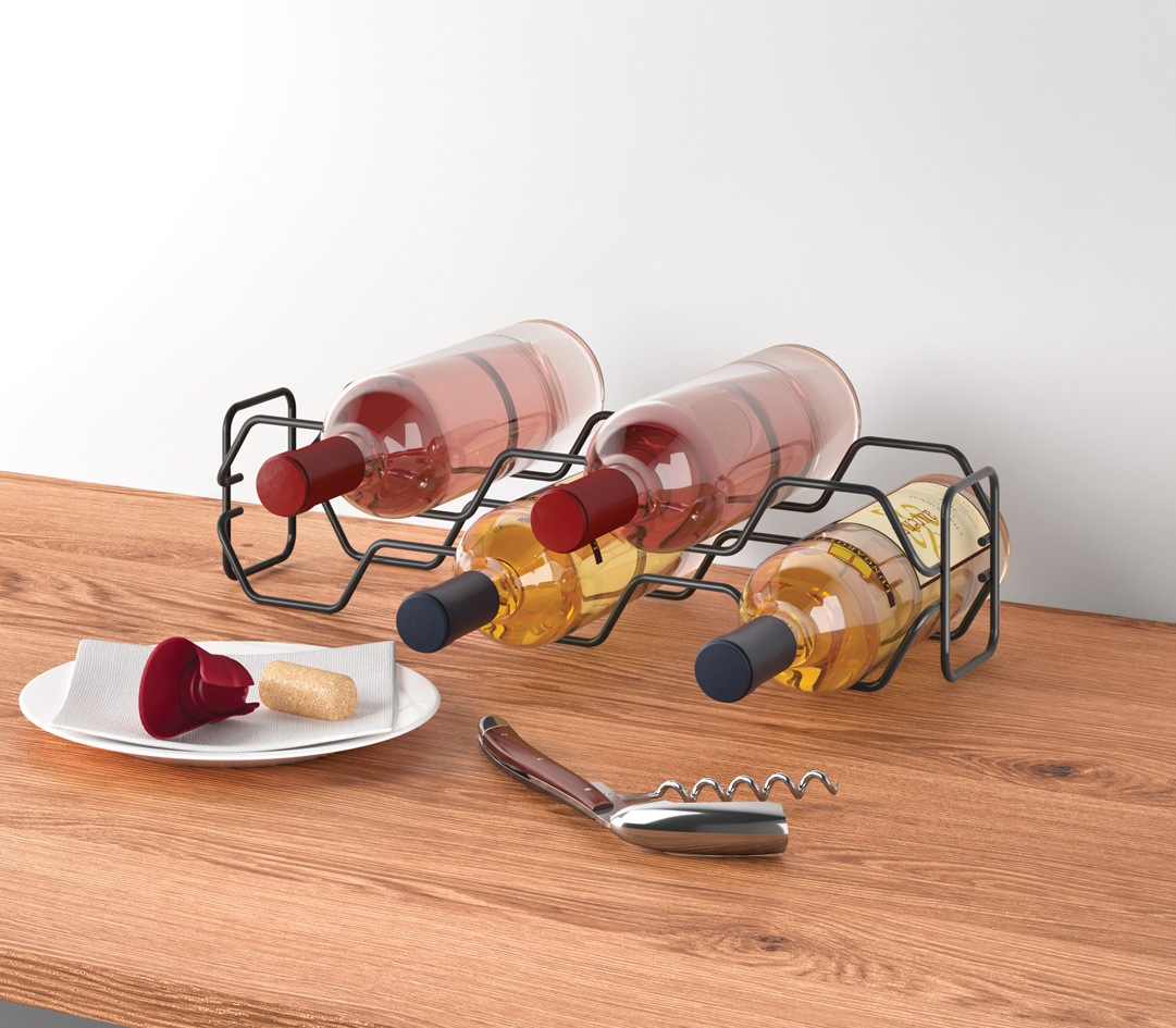 Metaltex Weinflaschenhalter "Hexagon-5 Lava" Metall, pulverbeschichtet günstig online kaufen