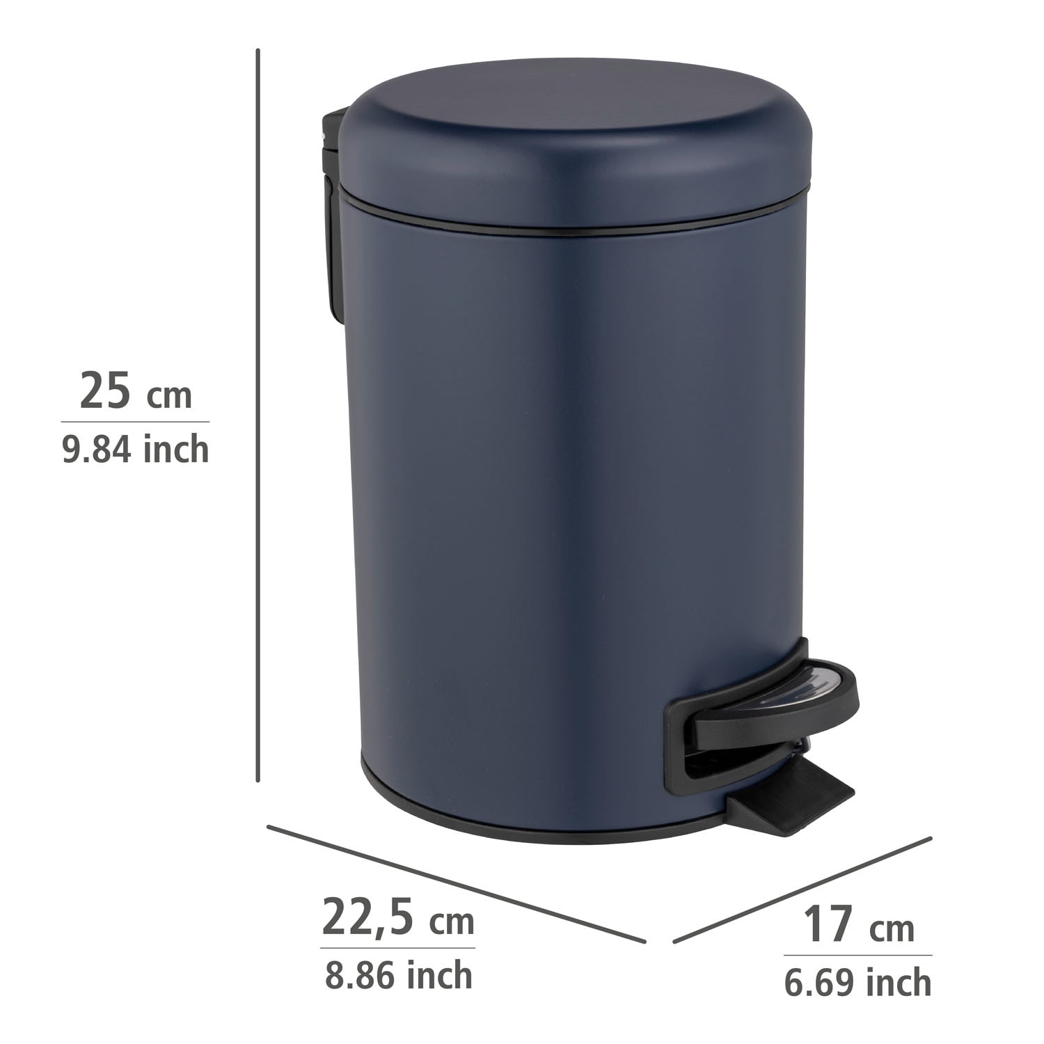 WENKO Kosmetikeimer »Leman«, dunkelblau, 3 Liter