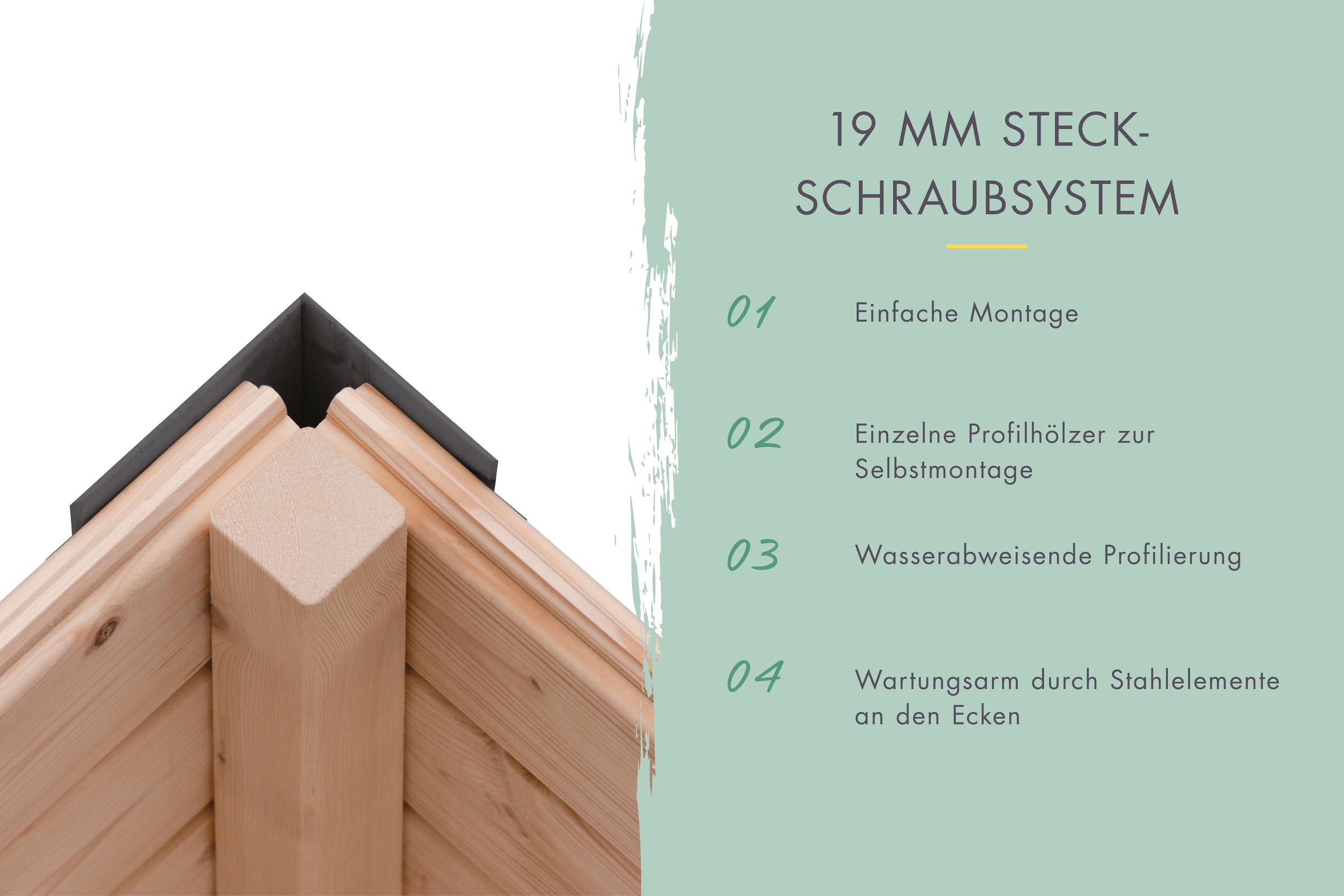 Karibu Gartenhaus »Jupiterino 3A, in verschiedenen Farben« inkl. Anbaudach