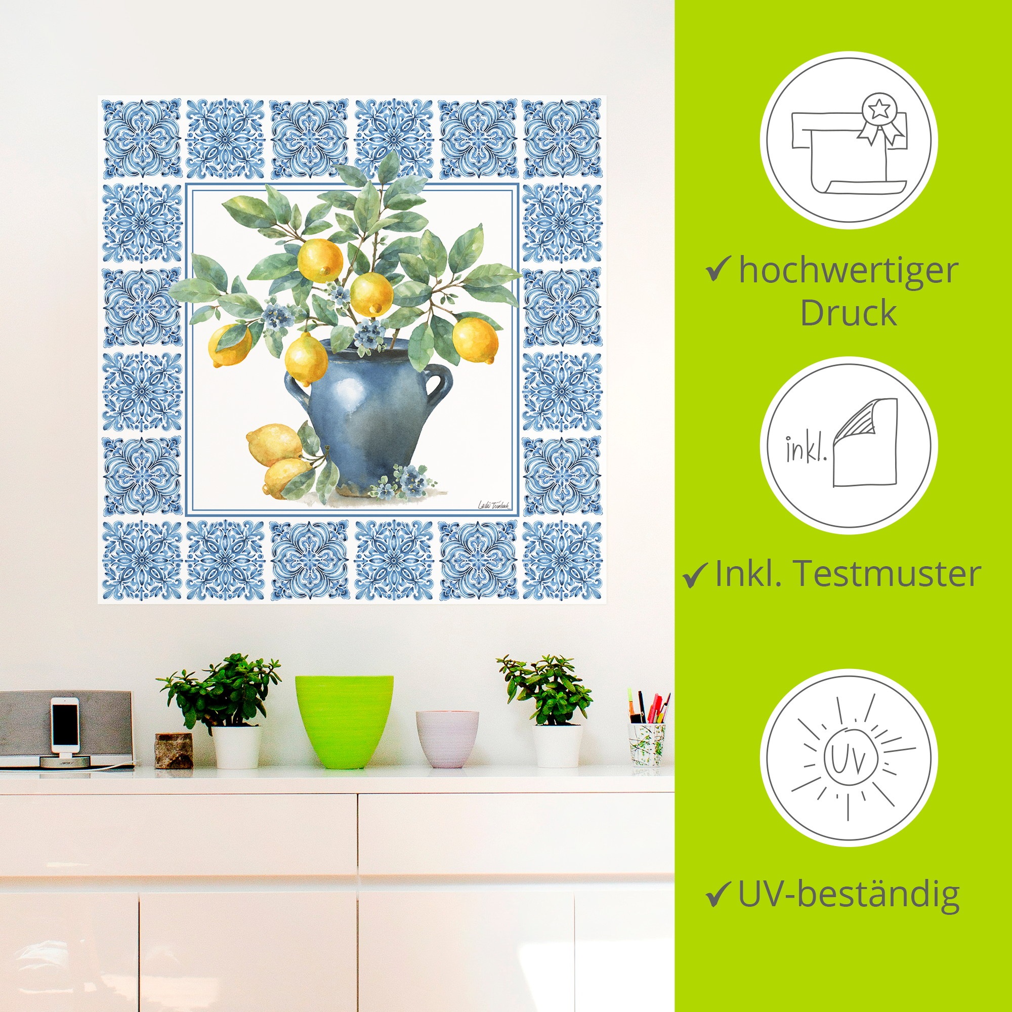 Artland Wandbild "Le Citron VI" Arrangements 1 Stk. tlg. als Alubild, Leinwandbild, Poster, Wandaufkleber in verschied. Größen
