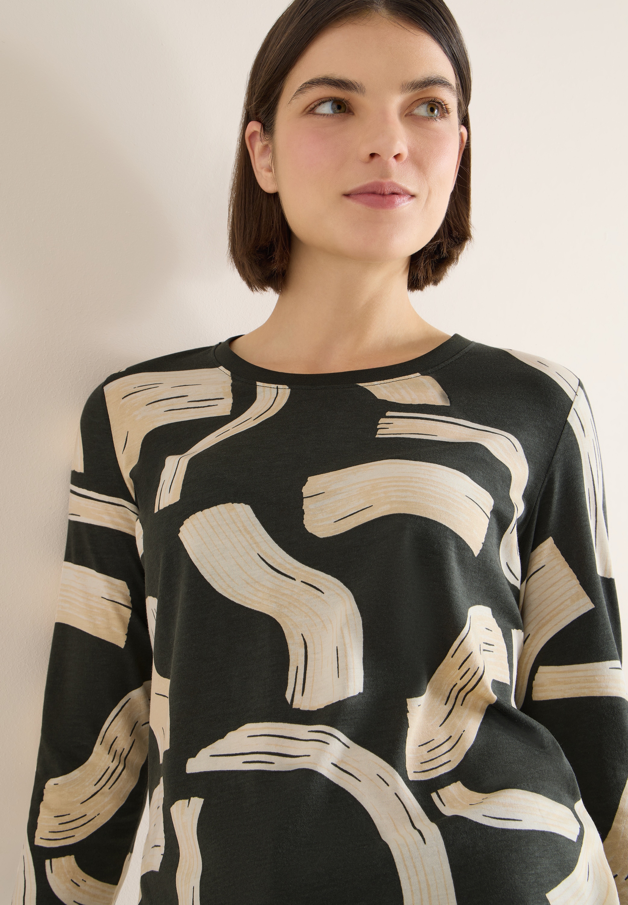 Cecil Langarmshirt mit graphischem Muster günstig online kaufen